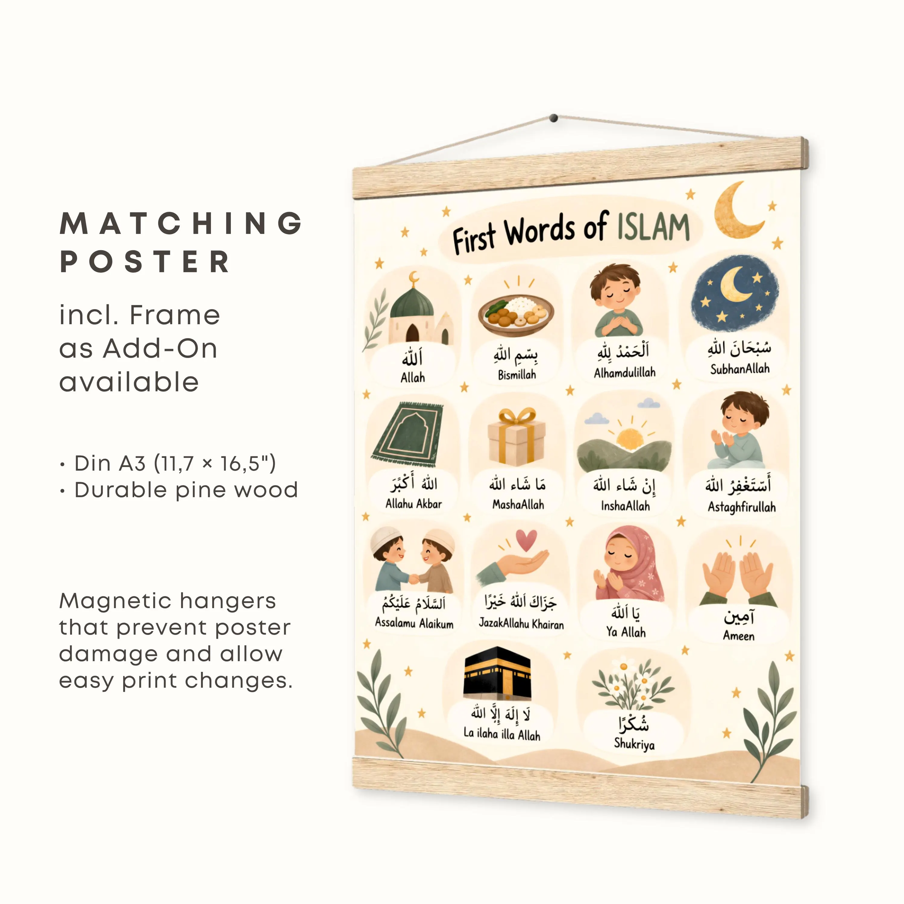 First Words of Islam Baby Book | personalizable Islamic Baby Book | Muslim Baby Gift | Early Allah Words for Toddlers & Children - image 5