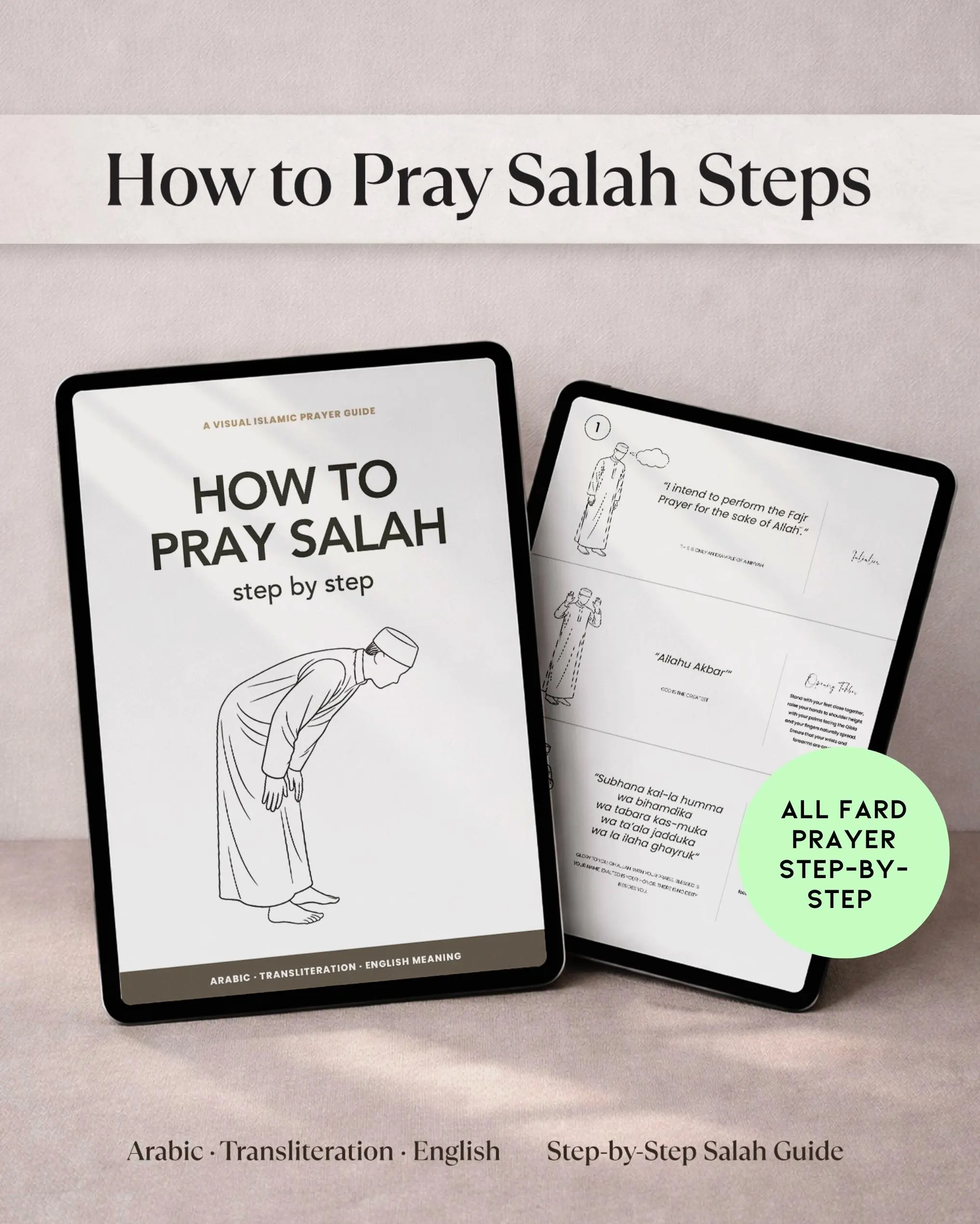 Easy Step-by-Step Salah Prayer Guide for Men – Visual Islamic Learning (Digital Download)
