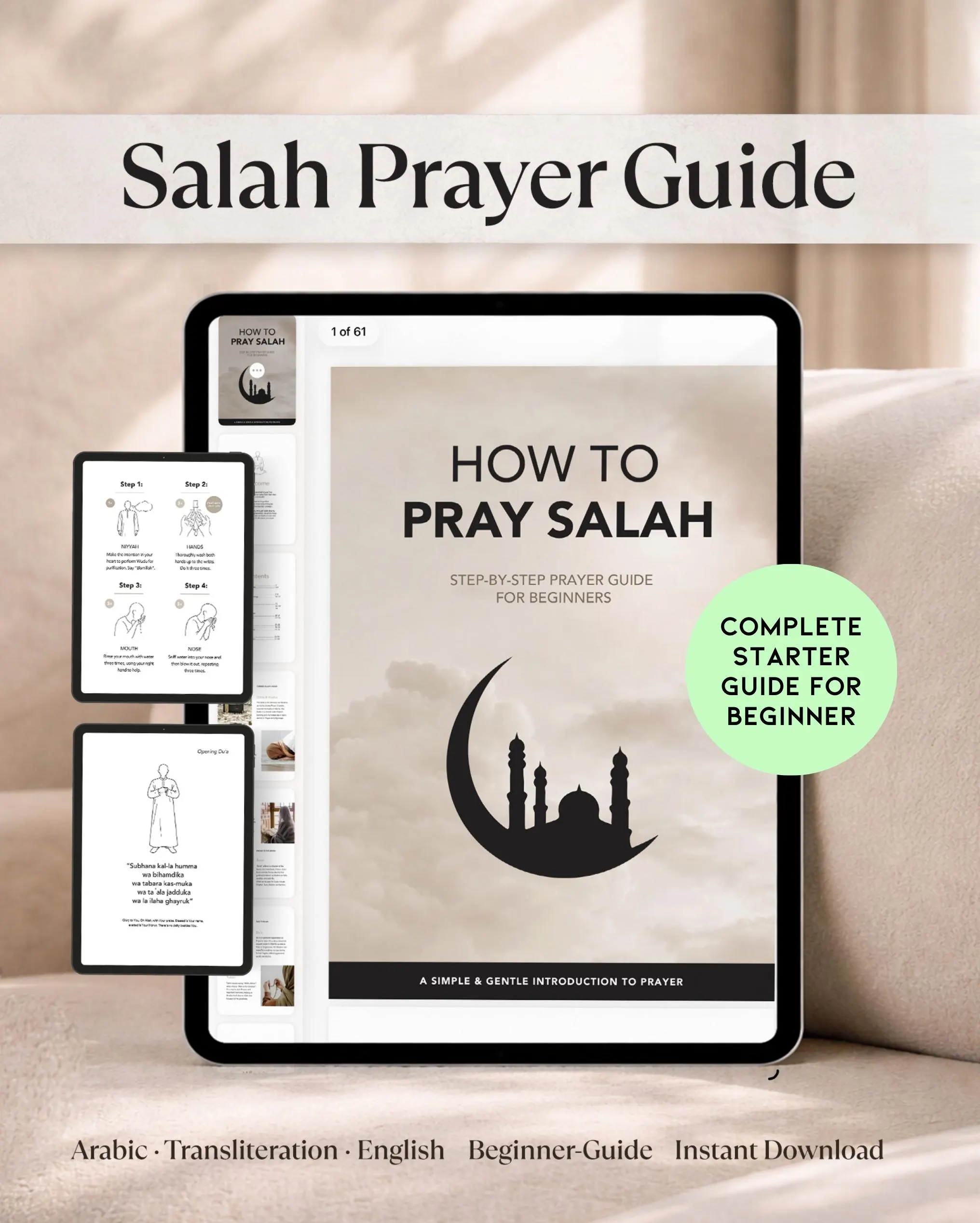 Step-by-Step Salah Prayer Guide for Beginners (PDF)