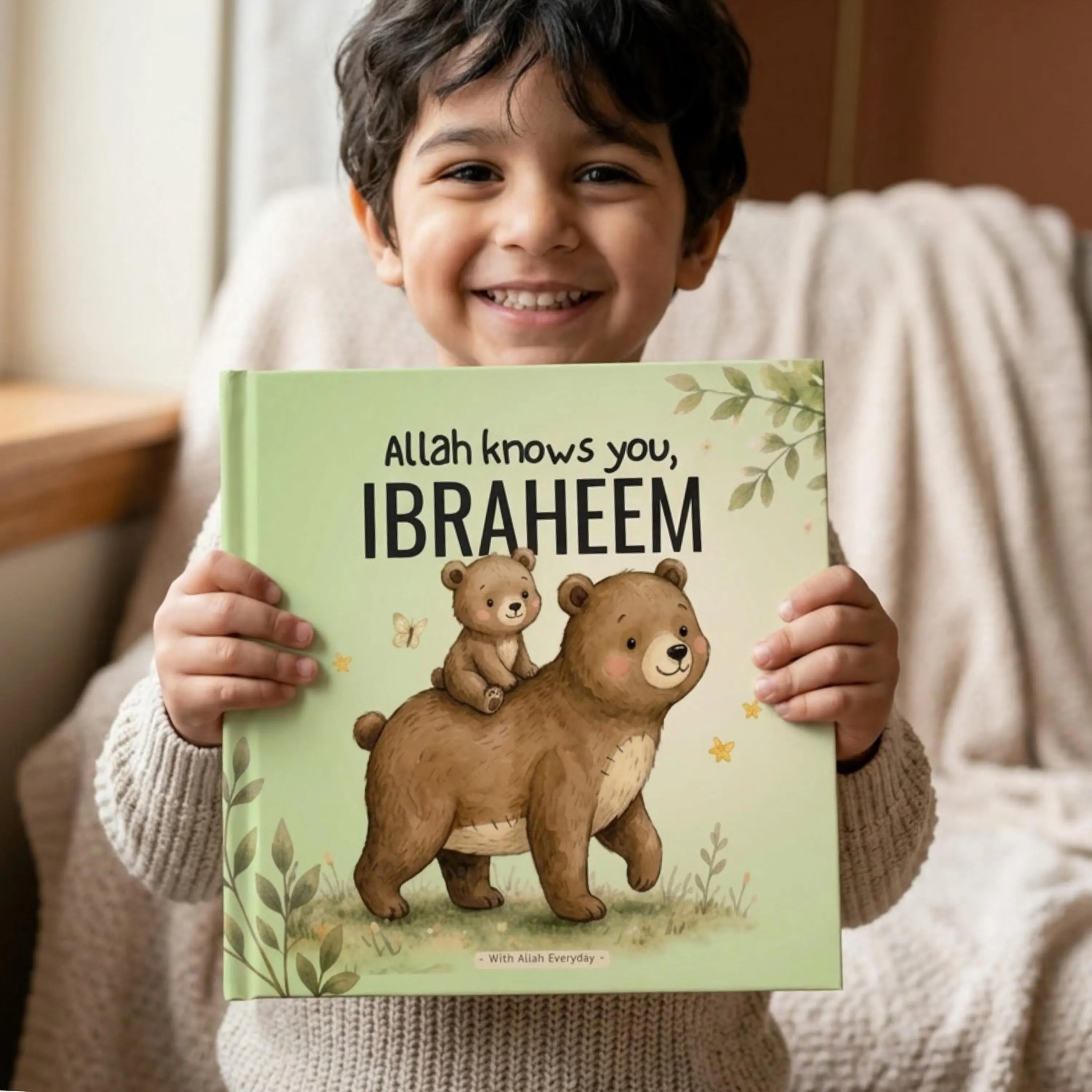 Personalized Eid Gift Book for Kids | Allah Knows You Bear Storybook | Custom Name Islamic Book