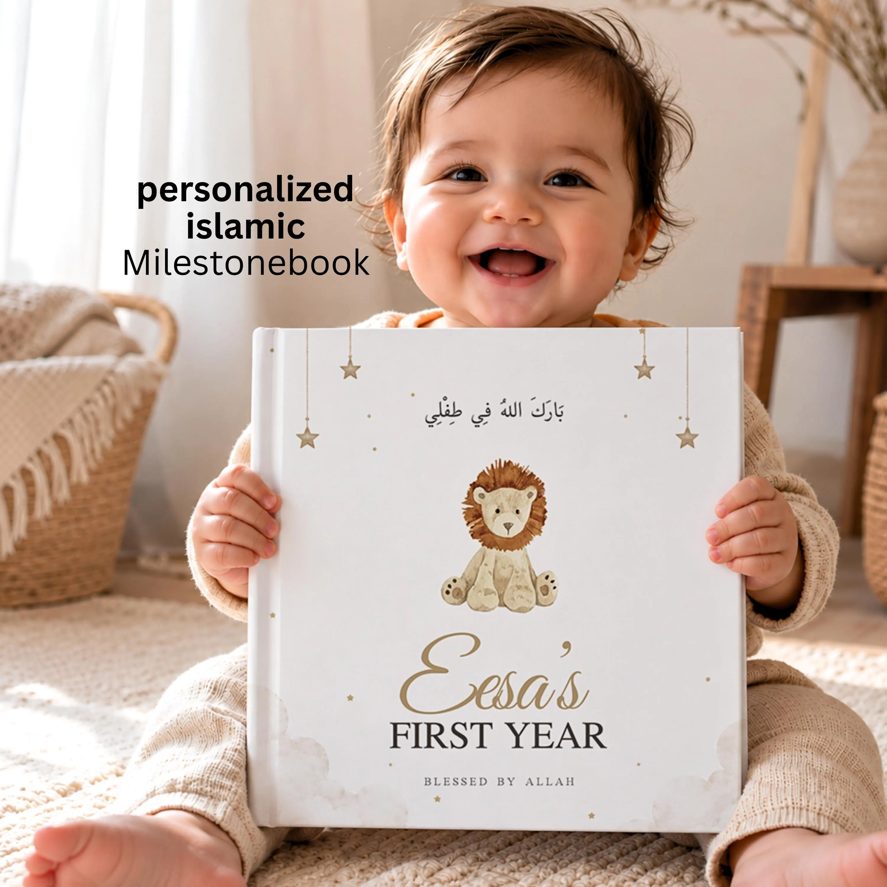 Unique and full personalized Islamic Baby Milestone Book — Muslim Newborn Keepsake with different Covers, Aqiqah Book - image 4