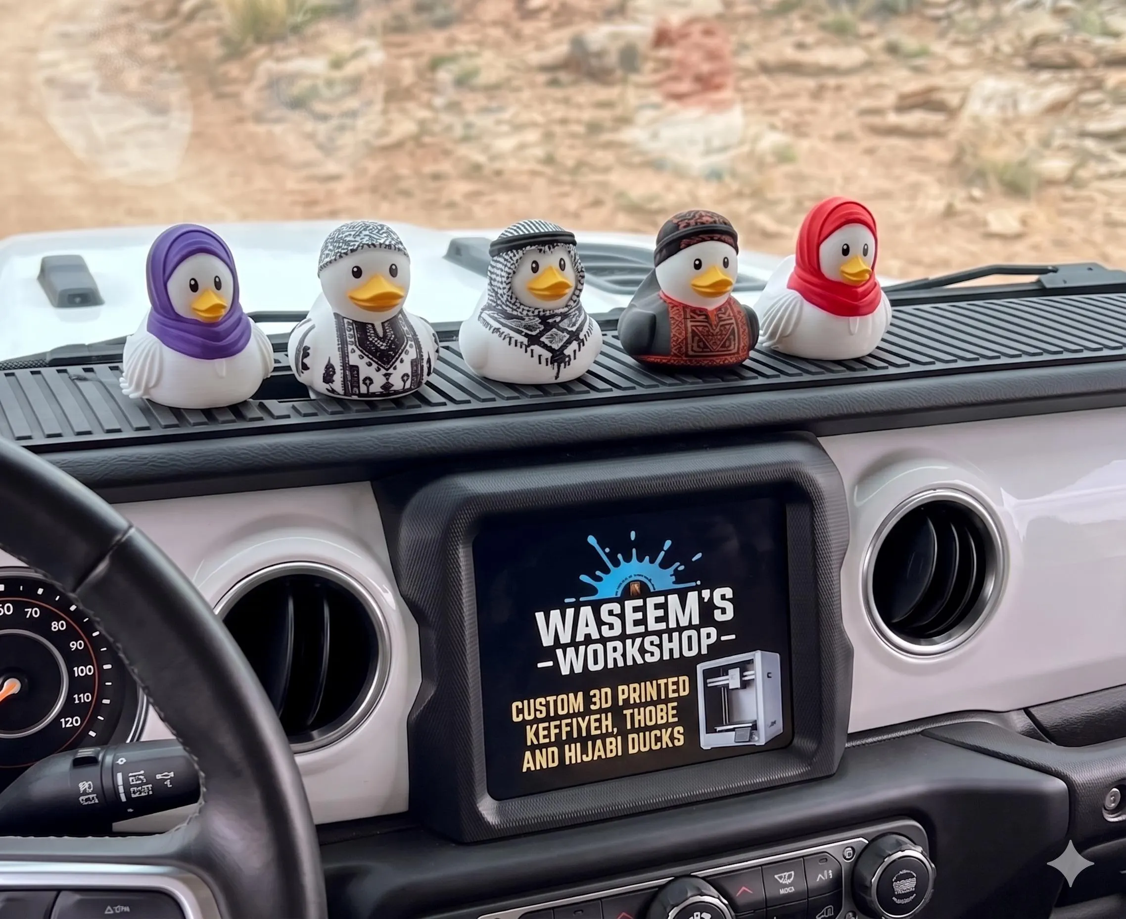3D Printed Arab Muslim Palestinian Ducks - Jeep, Cruise Ducking, Ornaments - image 3