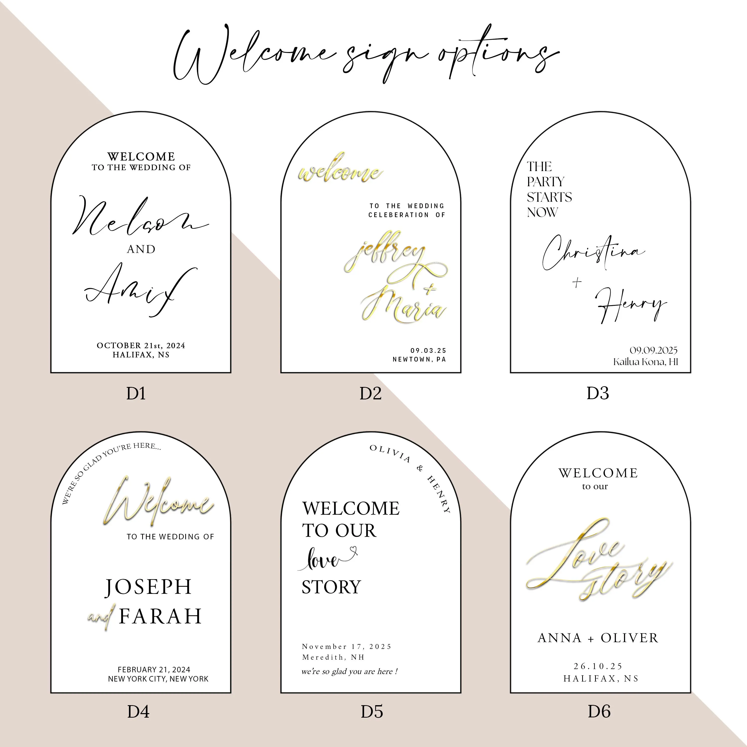 Gold Wedding Welcome Sign | Bismillah, Acrylic Arch - image 4