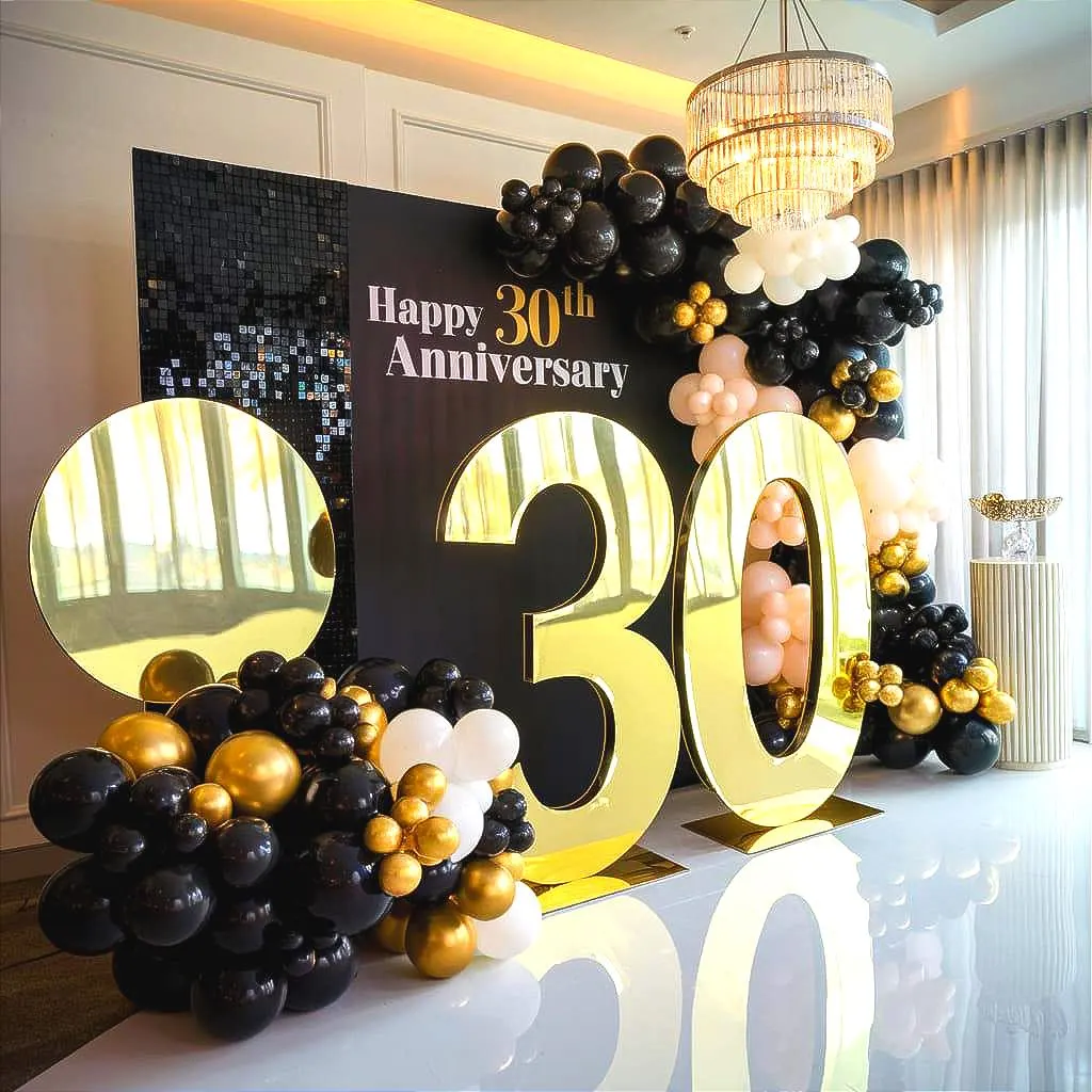Extra Large Floor Mirror Acrylic Letter or Number-23” to 43” Tall Backdrop Decor for Weddings, Birthdays, Photo Booth -Gold/Silver/Rose Gold