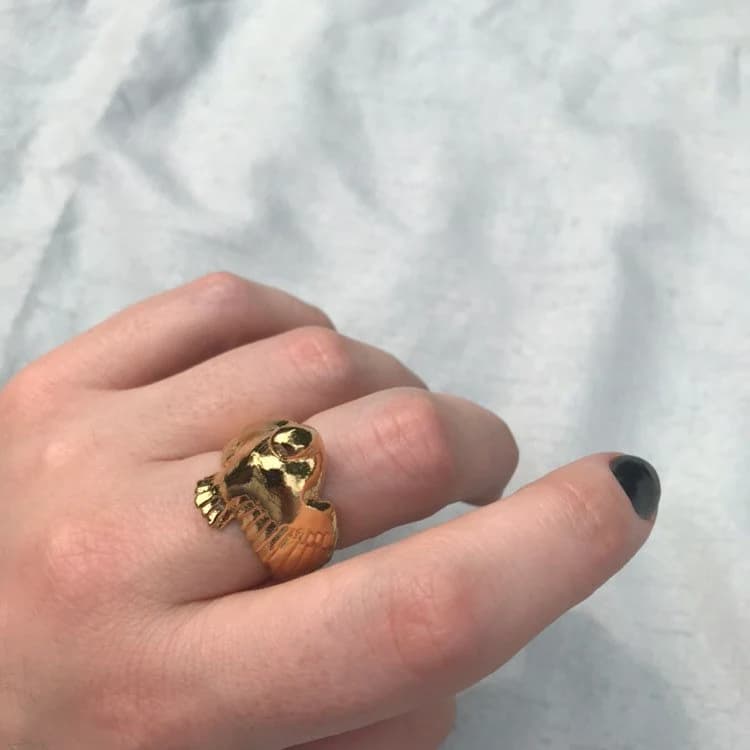 Gold or Silver Dove Ring - Gold Vermeil or Solid Sterling Silver, large and adjustable ring (DM for closed back) - Memorial Mourning jewelry - image 4