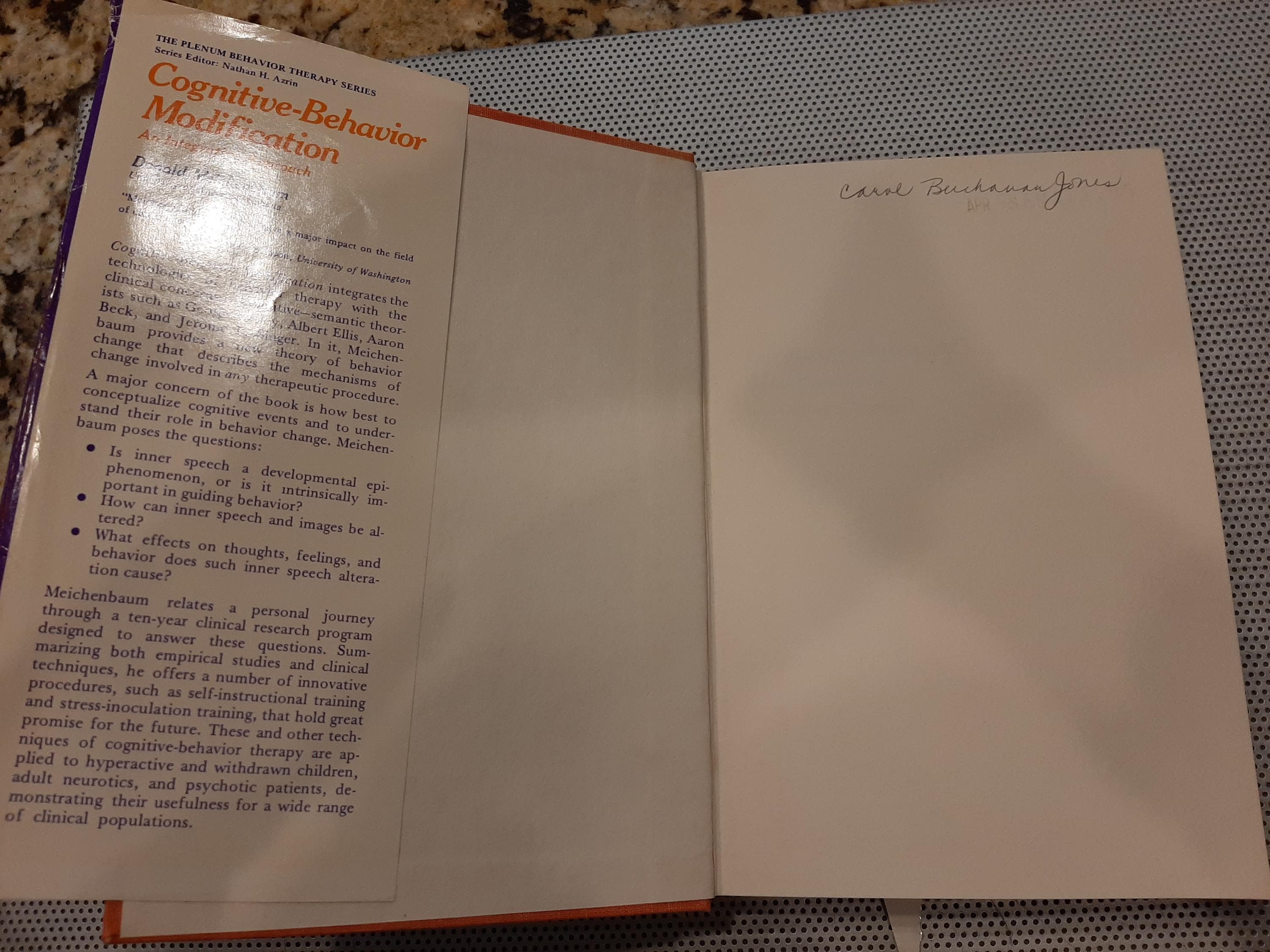 Vintage 1979 Cognitive-Behavior Modification: An Integrative Approach Donald Meichenbaum Psychology Psychiatry CBT Book RARE - image 2