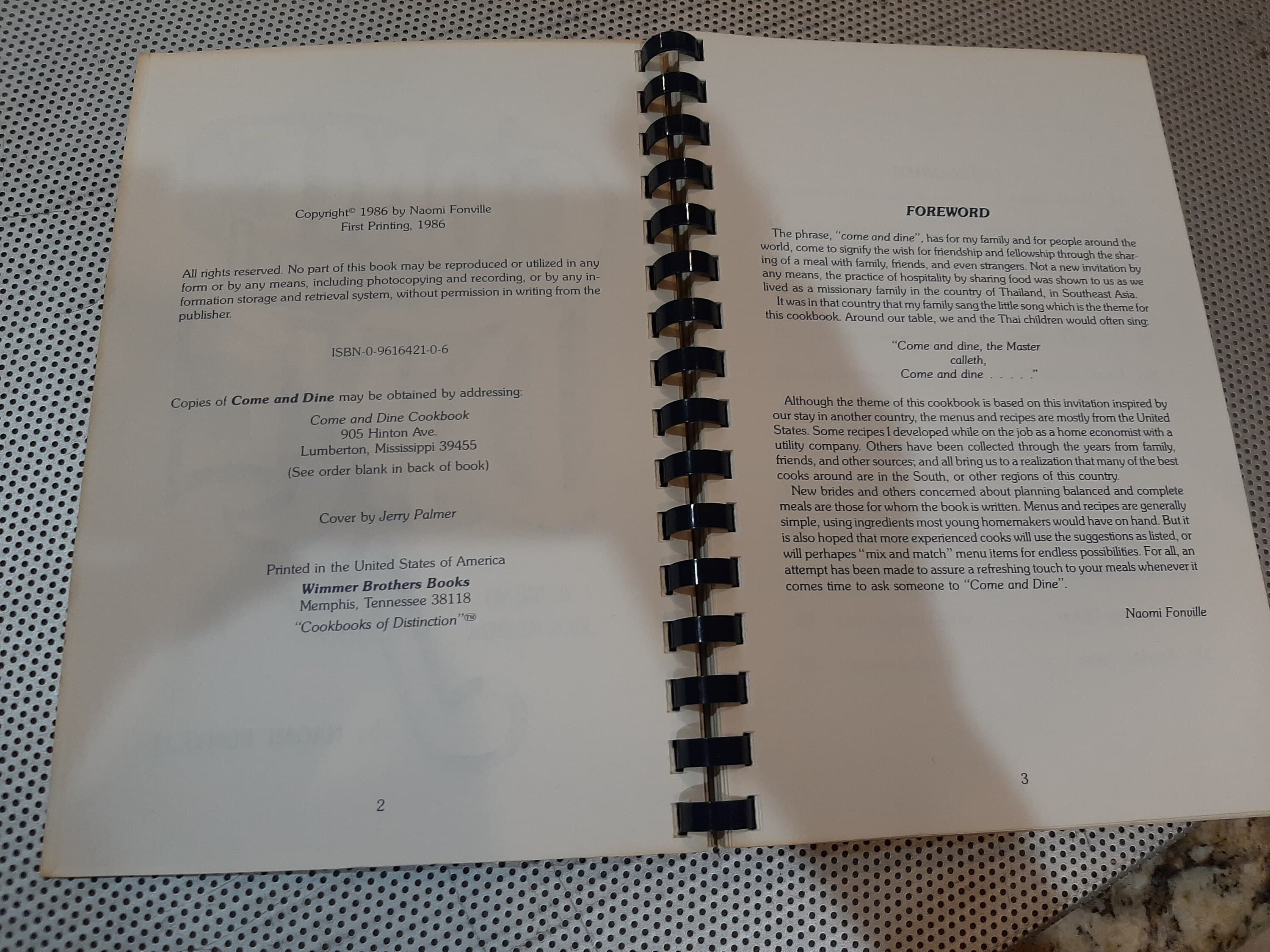 Vintage "Come and Dine" a Menu Cookbook by Naomi Fonville Mississippi 1986 First Edition Southern Cooking Recipes Signed - image 5