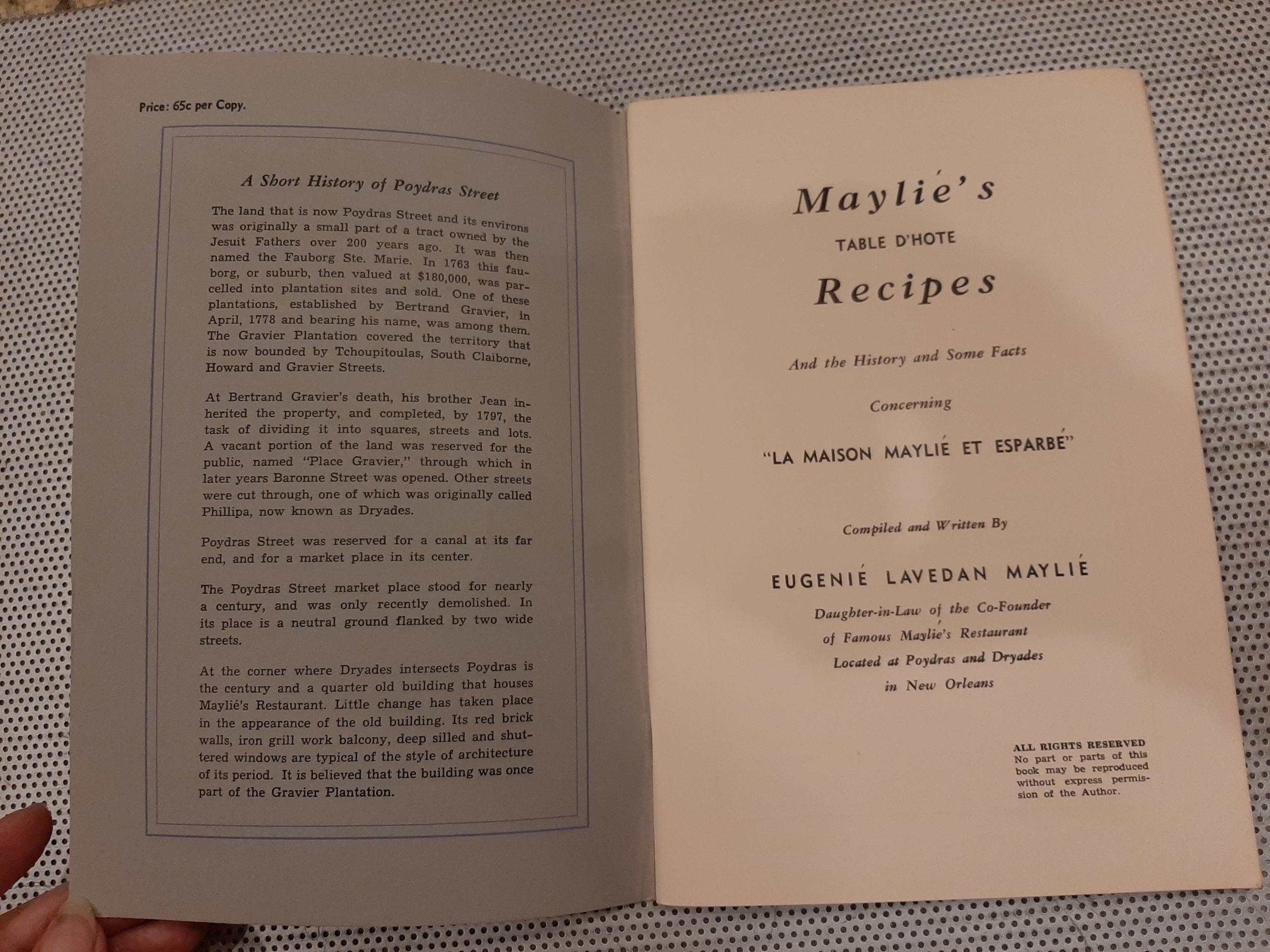 Maylie's Table D'hote Recipes Booklet RARE New Orleans Creole Cooking 1950s - image 3