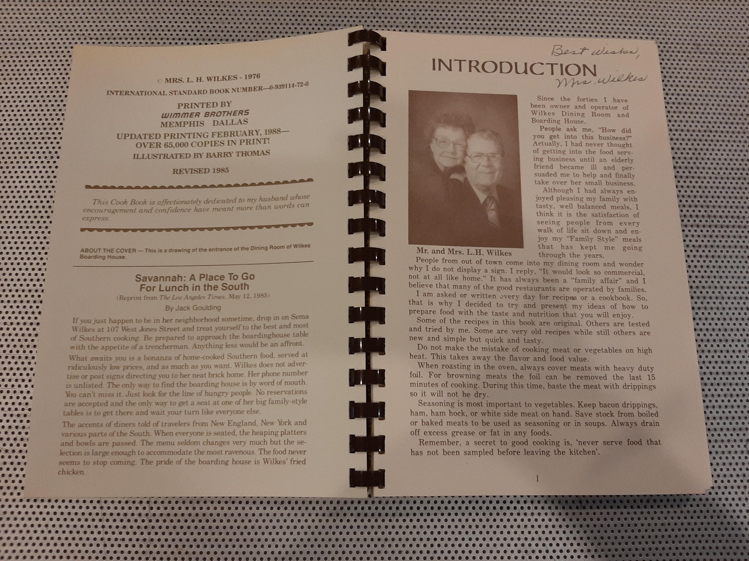 Vintage 1988 Famous Recipes from Mrs. Wilkes Boarding House in Historic Savannah Georgia Cookbook Recipes Southern Home Cooking - image 3