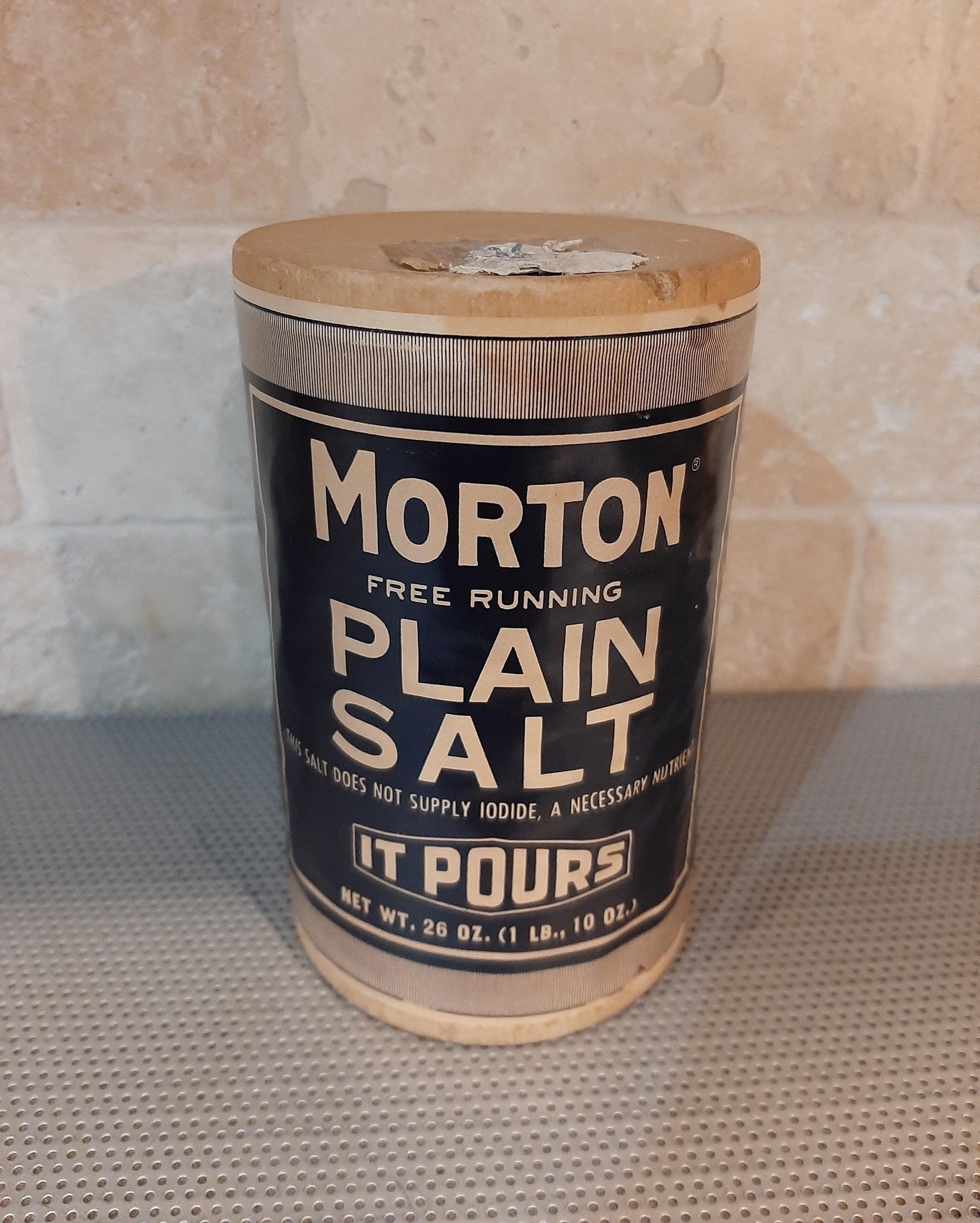 Vintage 1960s Reproduction Cardboard Morton Free Running Plain Salt Box Advertising Empty Box Movie Film Makers Theater Prop