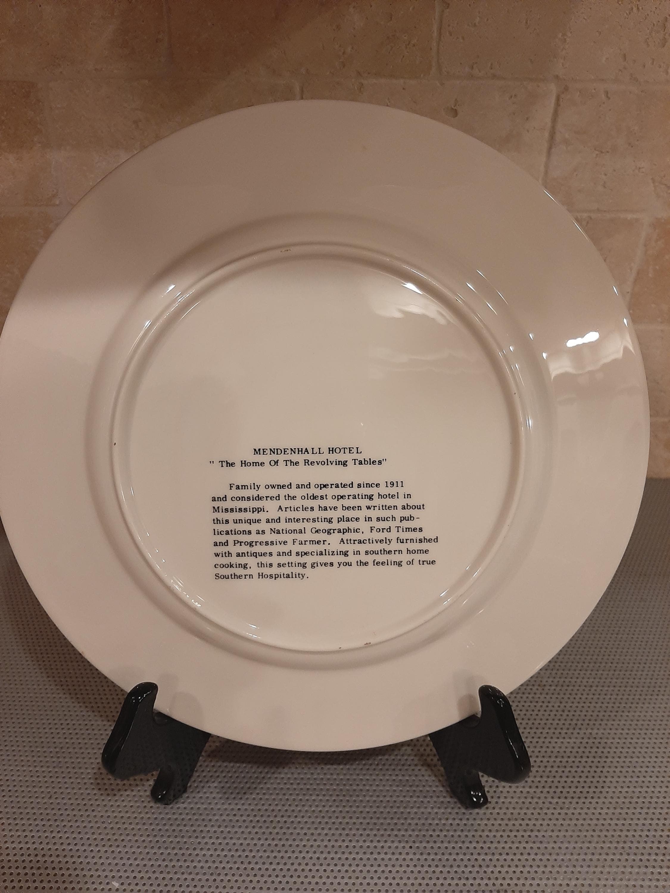 Collector Plate - Mendenhall Mississippi Hotel Revolving Tables Vintage Advertising Commemorative Souvenir RARE - image 5