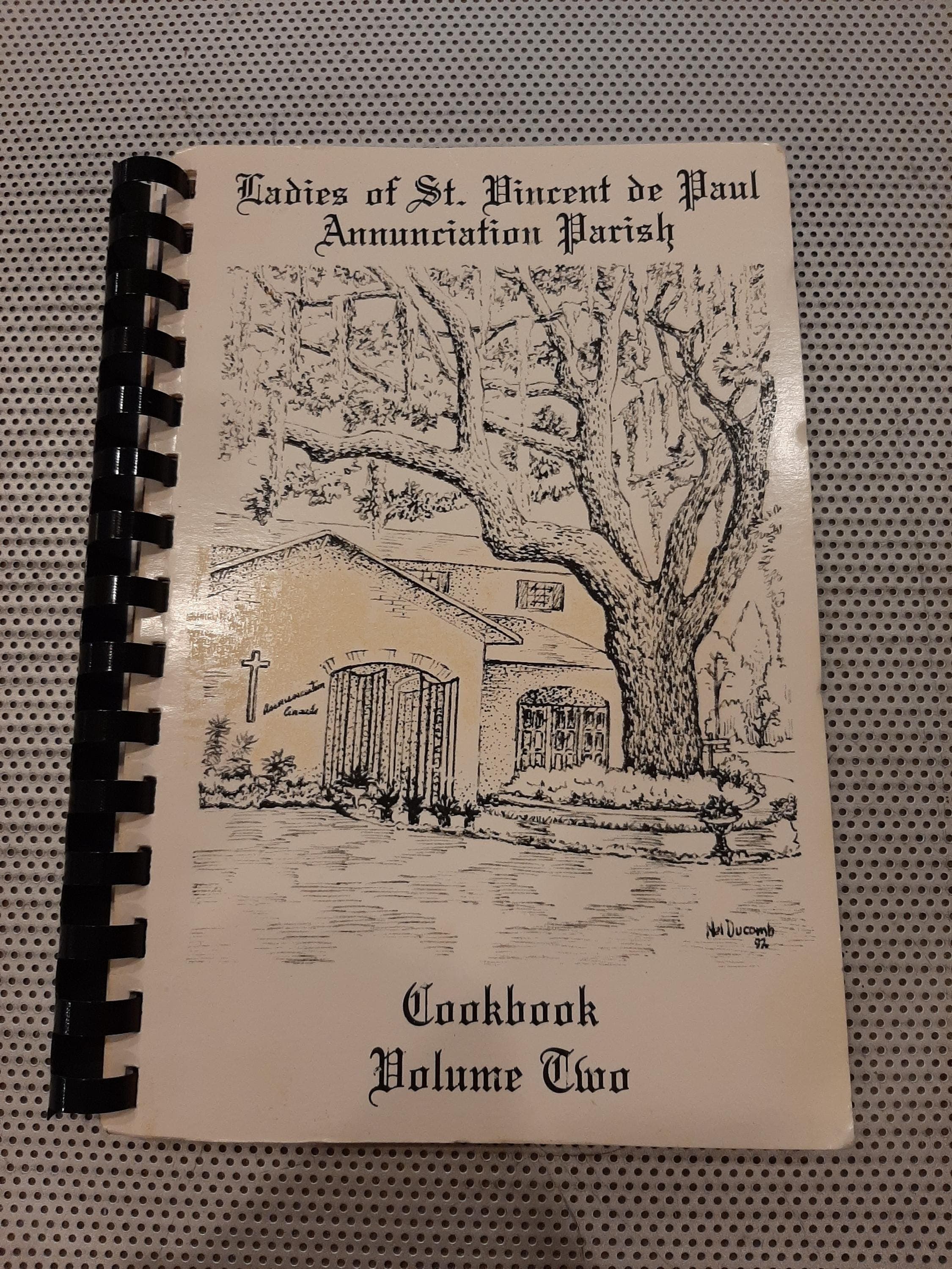 Vintage 1992 Ladies of St. Vincent de Paul Annunciation Parish Kiln Mississippi Church Lady Cookbook Vol. 2 Recipes Gulf Coast Catholic