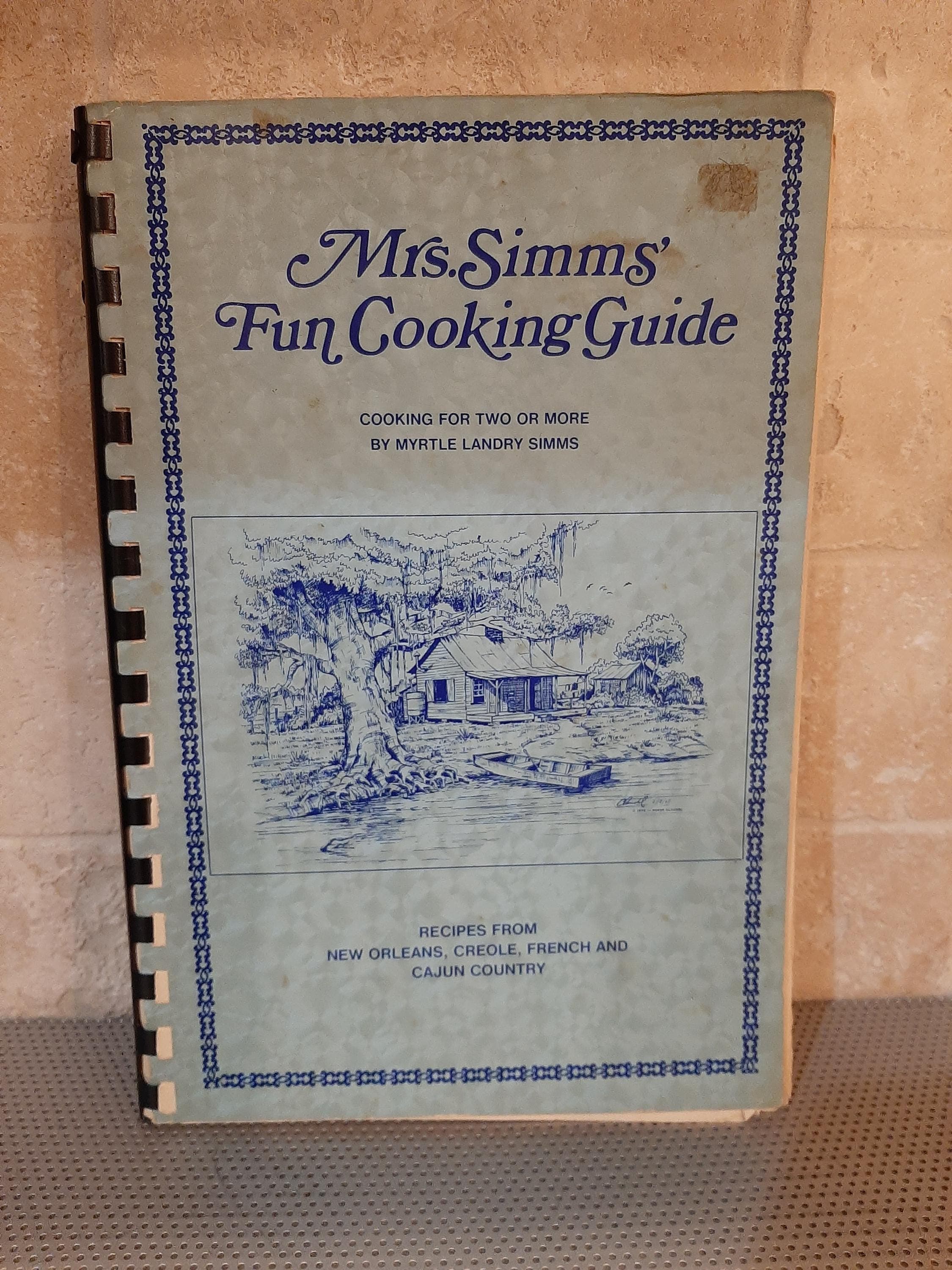Vintage 1975 Mrs Simms' Fun Cooking Guide by Myrtle Landry Simms New Orleans Louisiana Cajun Creole Cuisine Softcover Cookbook