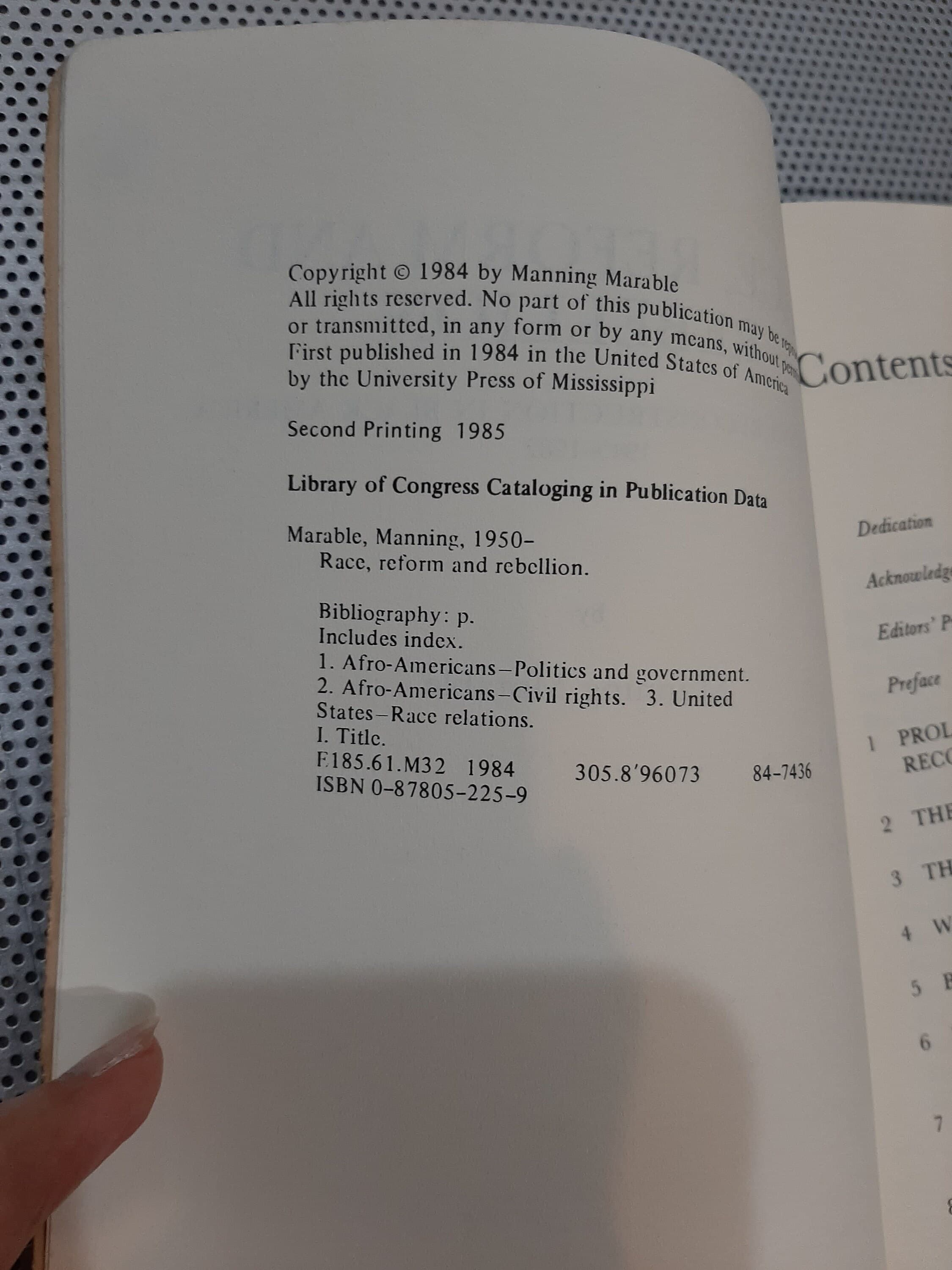 Vintage 1985 Race, Reform and Rebellion: The Second Reconstruction in Black America by Manning Marable Paperback Book, Second Printing - image 4