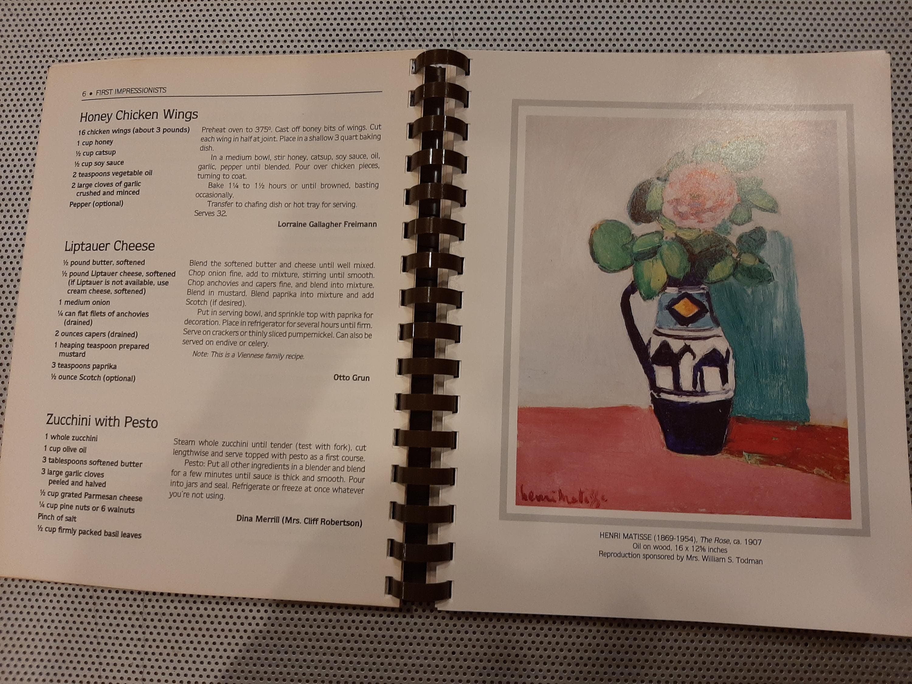 Vintage 1985 Norton Gallery and School of Art Recipe Collection Cookbook West Palm Beach Florida, 2nd Printing Art Lover Cookbook - image 4