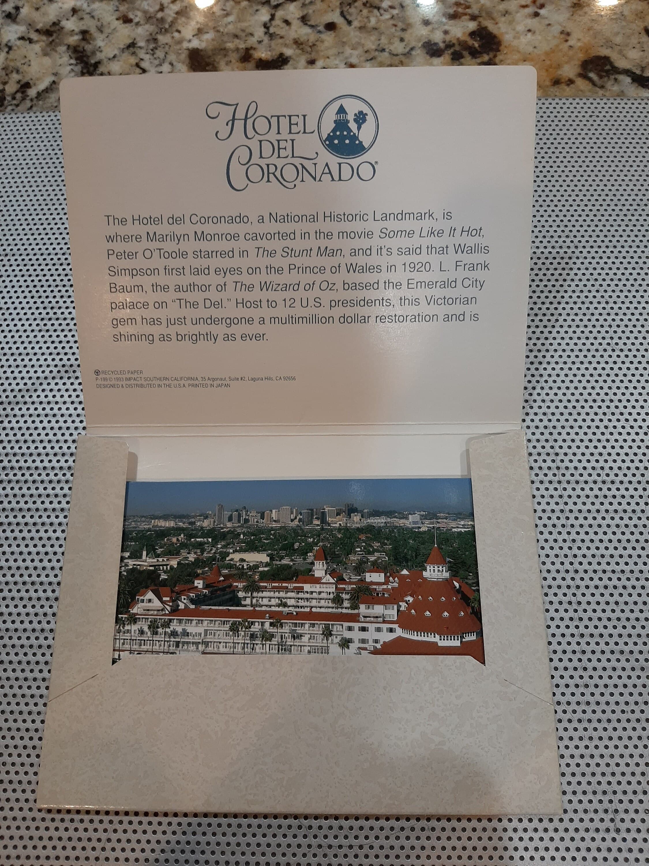 Vintage 1993 Hotel Del Coronado San Diego California 12 Postcards Set - New and Unused Collectible Set - image 3