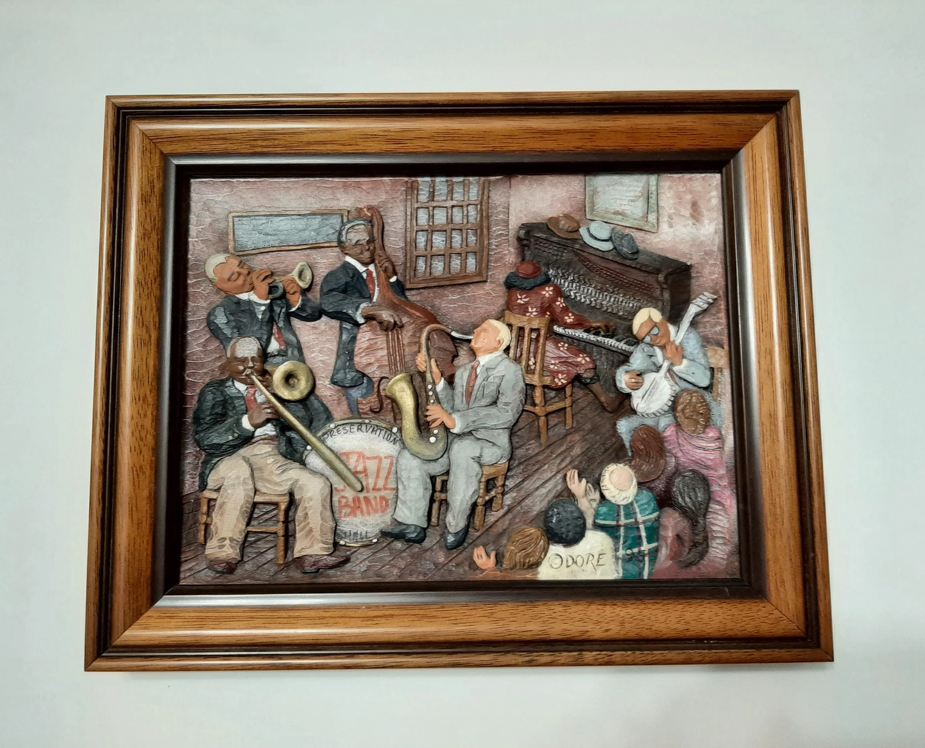 Dore Skidmore 1995 New Orleans Jazz Woodgraph Art: When The Saints (Numbered 1306/5000)
