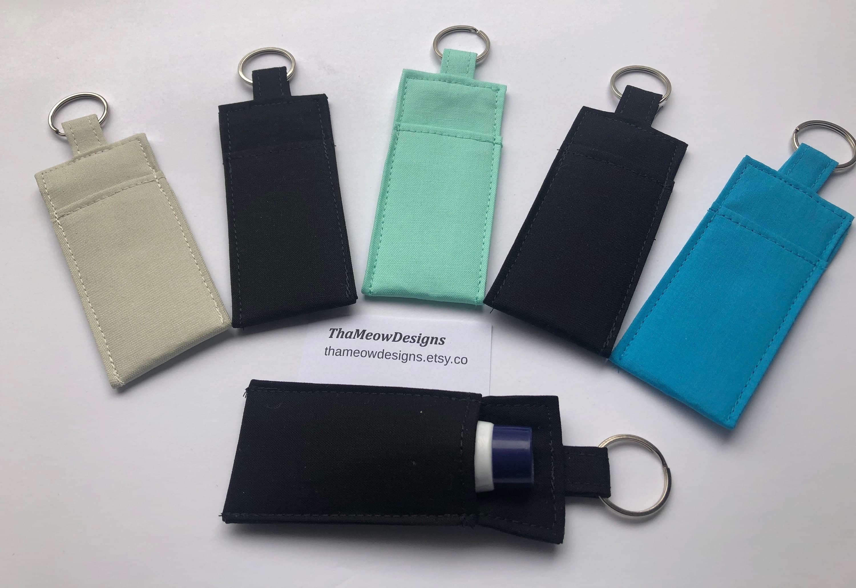 Lip Balm Keychain Holder: Chapstick Cozy Key Fob - Solid Color