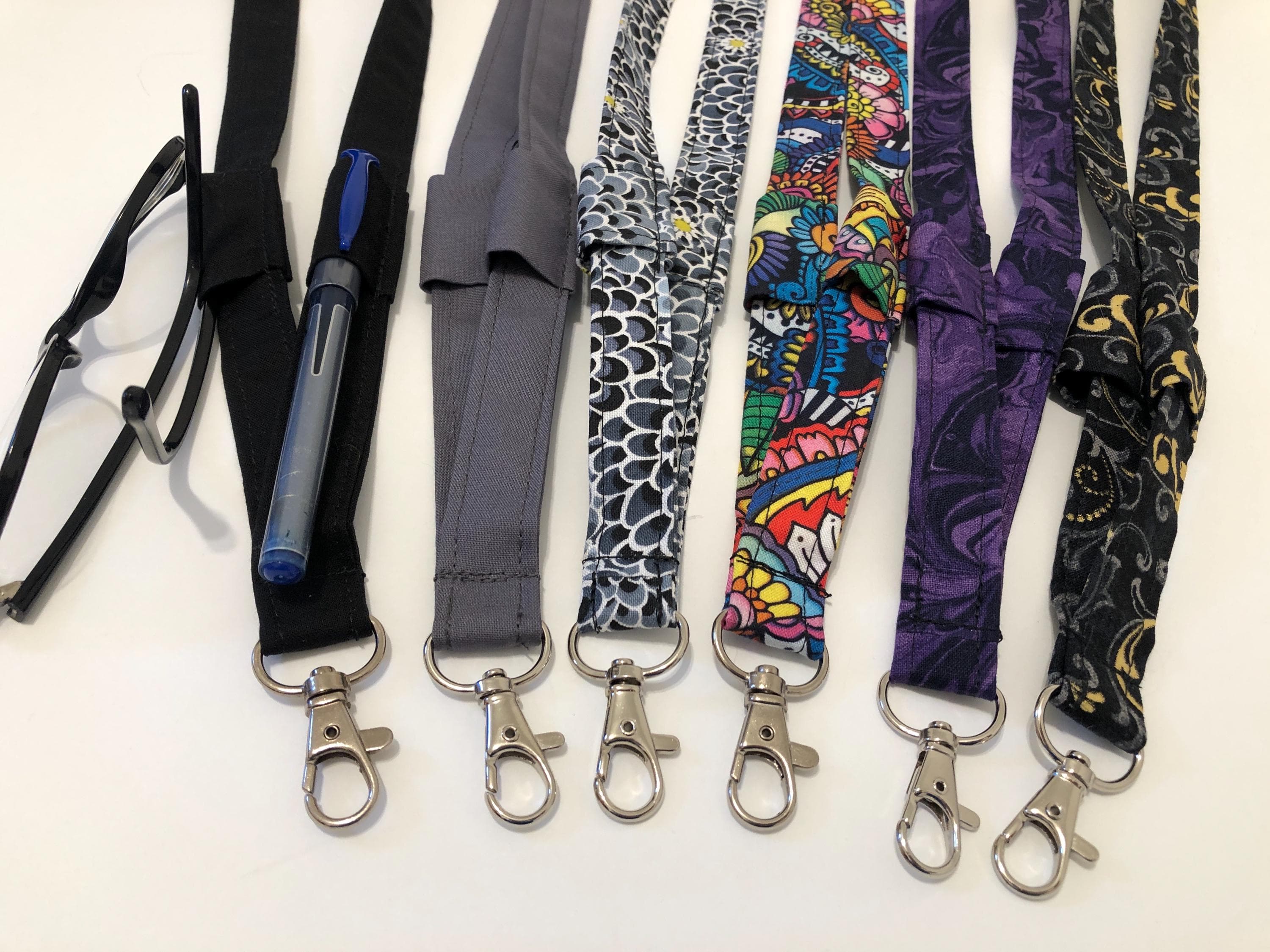 Lanyard with Glasses & Pen Loops, Pen glasses holder: ID Badge Key pen glasses Holder - image 2