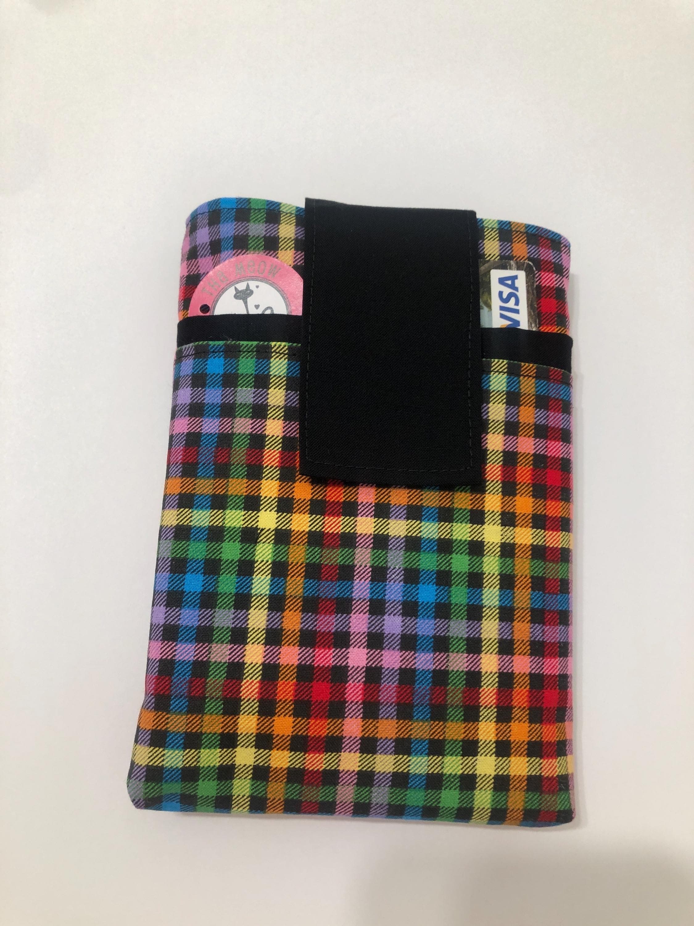 Fabric cell phone holder pouch, phone wallet sleeve for iPhone 18 17 16 15 14 13 plus,Samsung Galaxy s26 s25 s24 s23 s22 ultra- M checkered - image 3