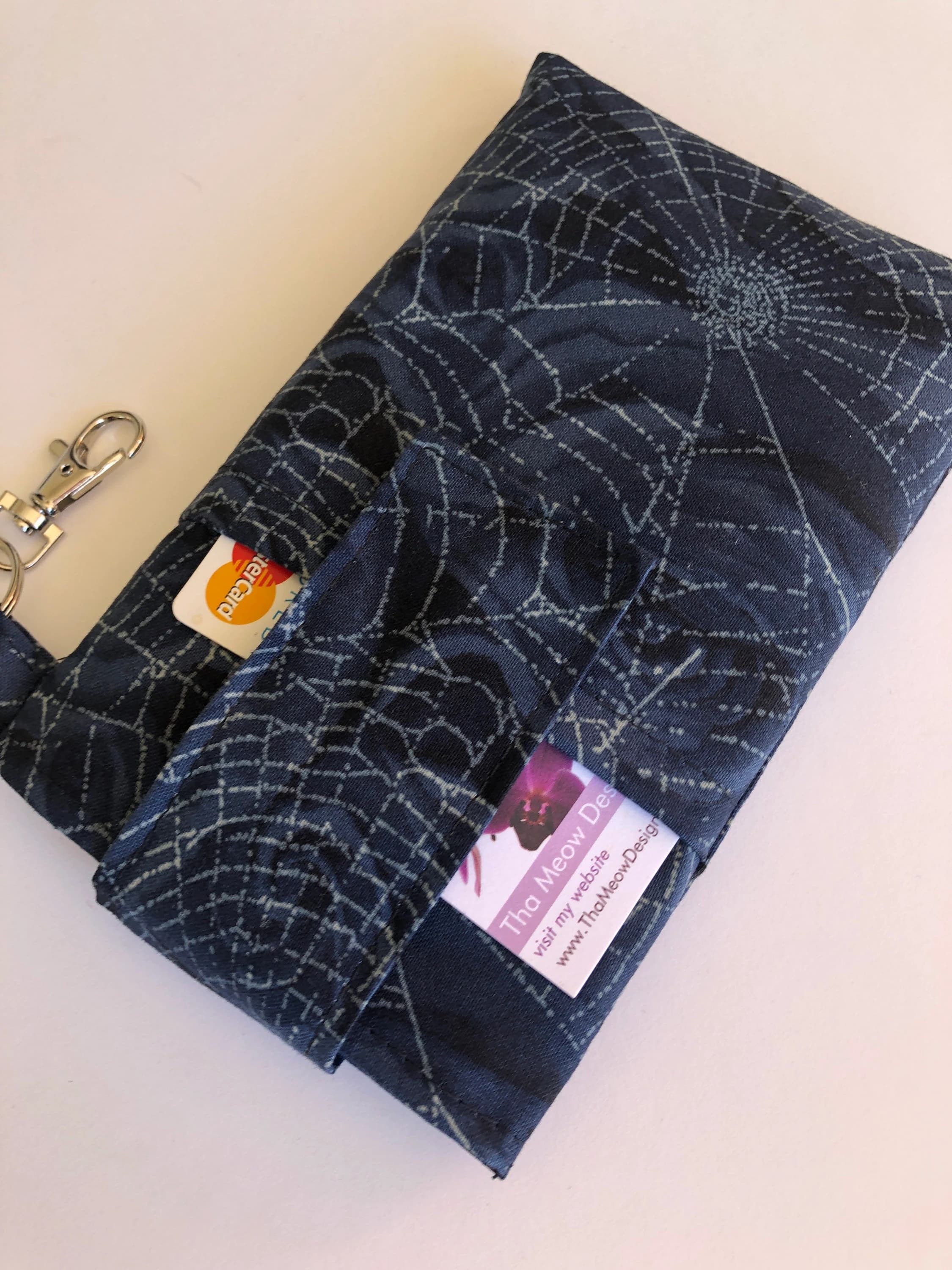 Fabric cell phone holder pouch, phone wallet sleeve for iPhone 18 17 16 15 14 13 plus,Samsung Galaxy s26 s25 s24 s23 s22 ultra -Spiderweb - image 3