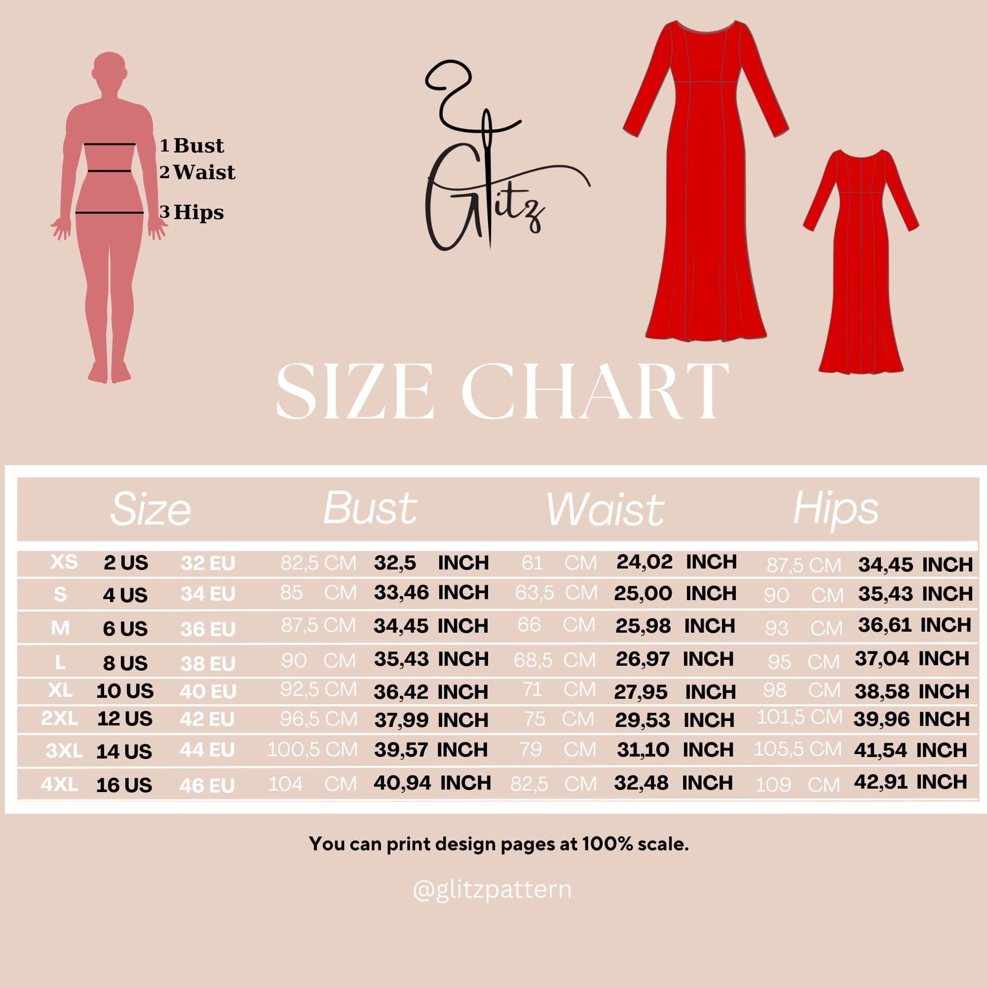 Long Sleeve Maxi Dress Sewing Pattern, Elegant Fitted Dress PDF, Princess Seam Gown, Boat Neck Dress Pattern, Formal Dress XS-5XL - image 4
