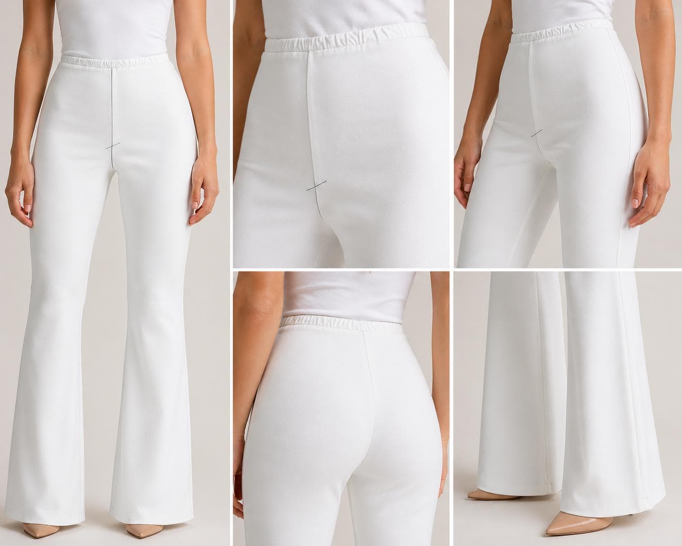 Flared Pants Sewing Pattern PDF, High Waist Elastic Waist Trousers, Bell Bottom Pants Pattern, Knit Pants Pattern, Digital Download - image 3