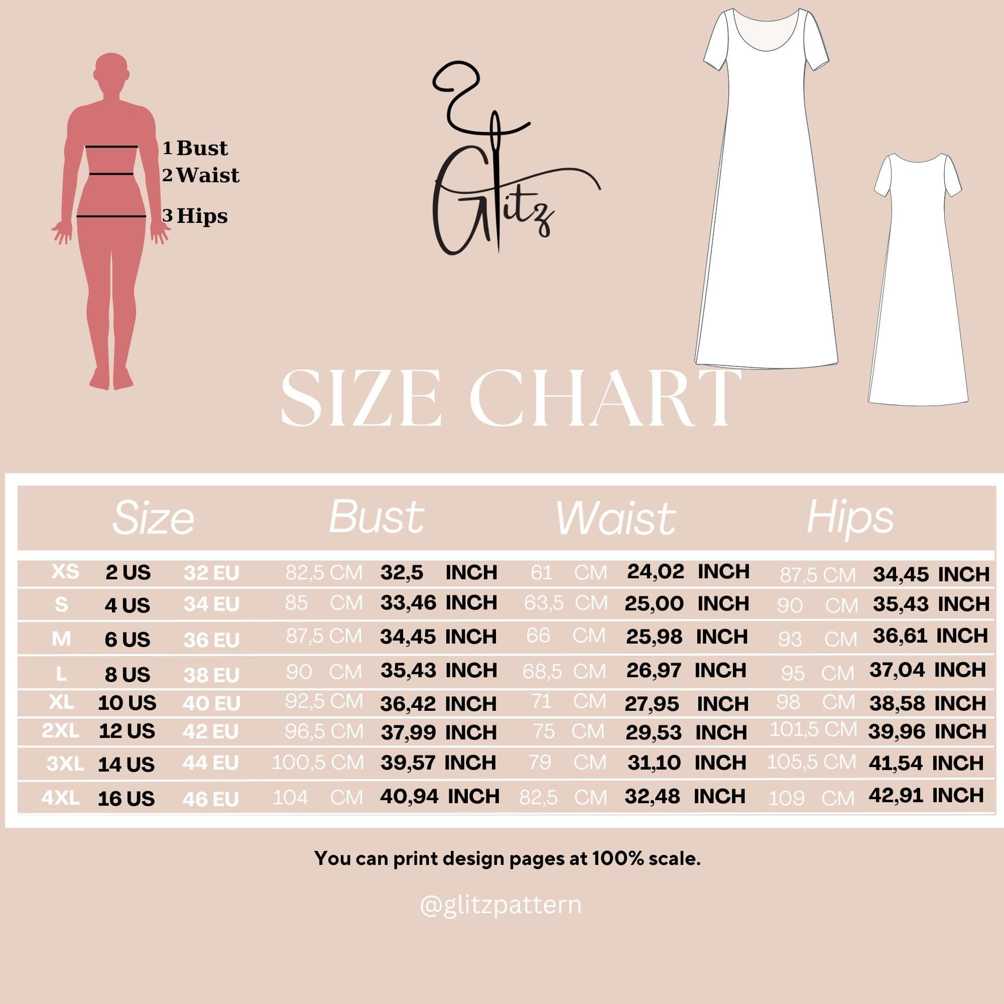 Minimal Maxi Dress Sewing Pattern PDF, Knit Dress Pattern, Scoop Neck Dress, Comfortable Elegant Dress XS-5XL - image 4
