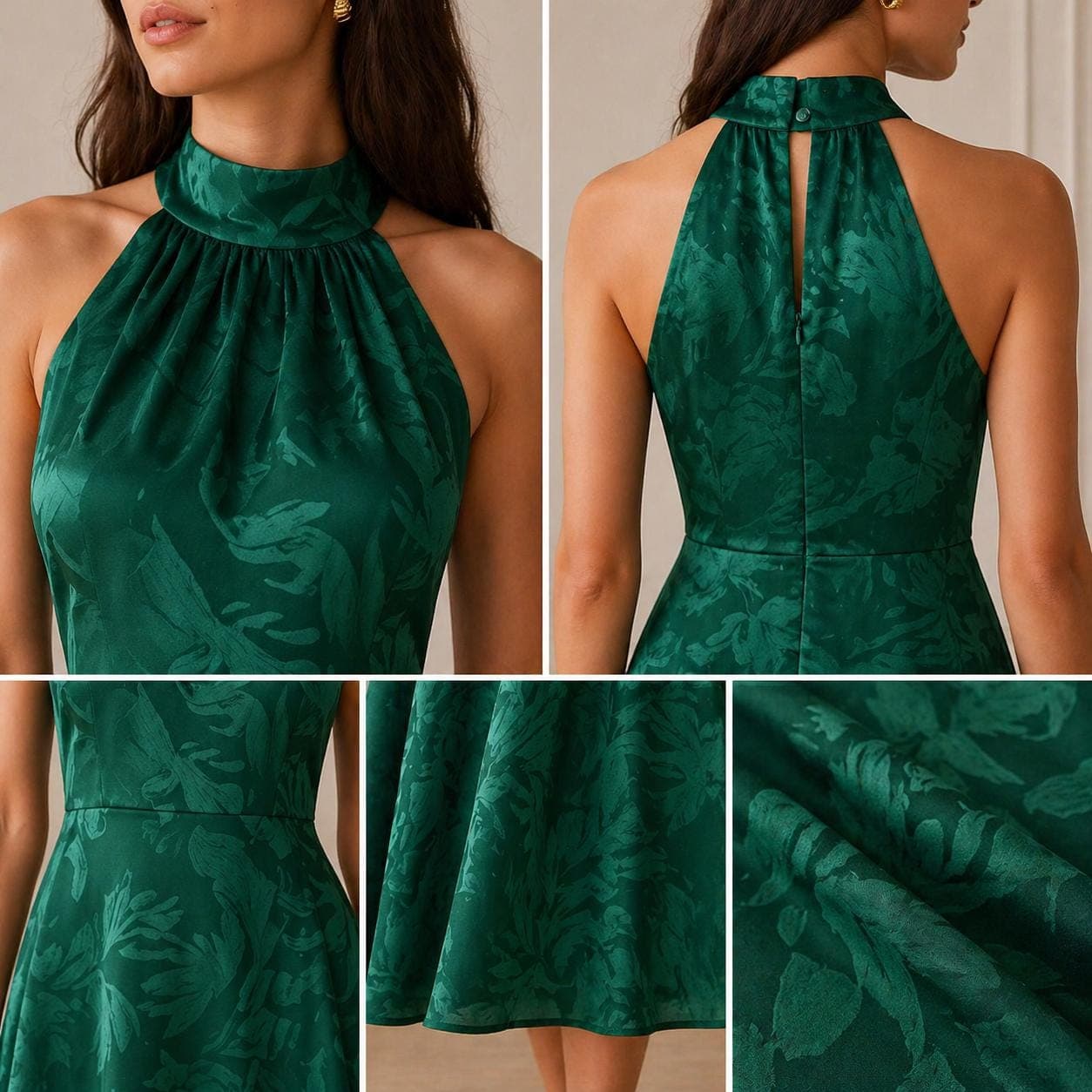 Halter Neck Midi Dress Sewing Pattern PDF, Ruched Bodice Dress, Summer Elegant Dress Pattern, Open Back Dress XS-5XL - image 3
