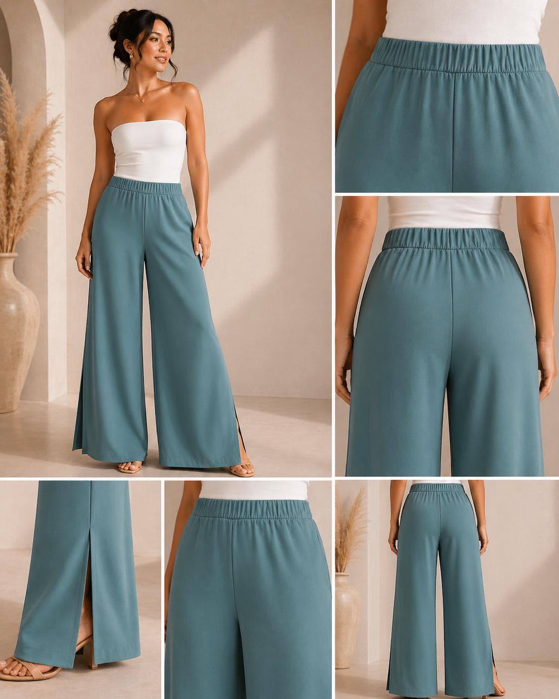 Long Wide Leg Summer Linen Pants Sewing Pattern Elastic Waist Trousers Digital Pattern Easy Pants Pattern High Waist Palazzo - image 3