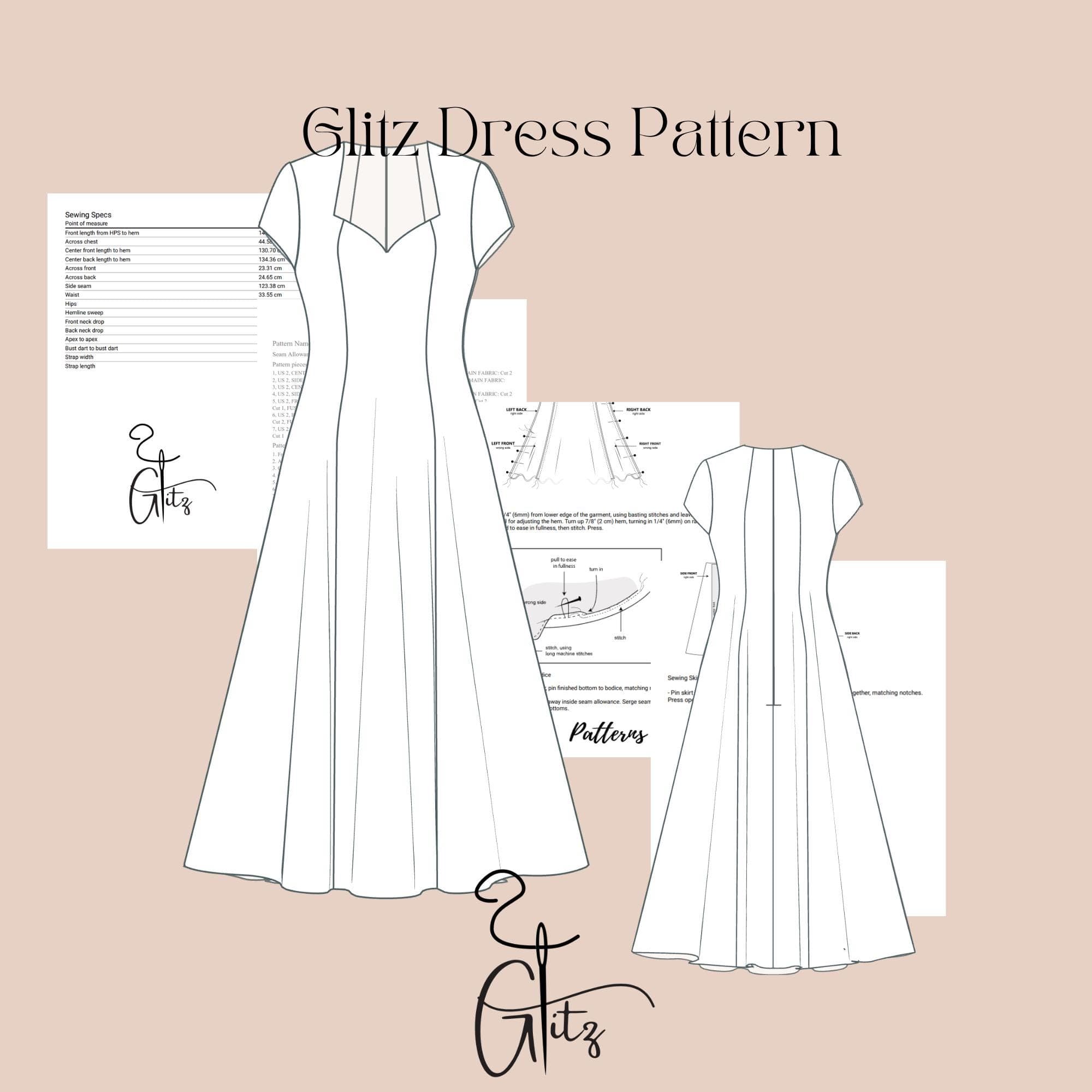 Midi Sweetheart Dress Sewing Pattern, Evening Gown (PDF Pattern) - image 5