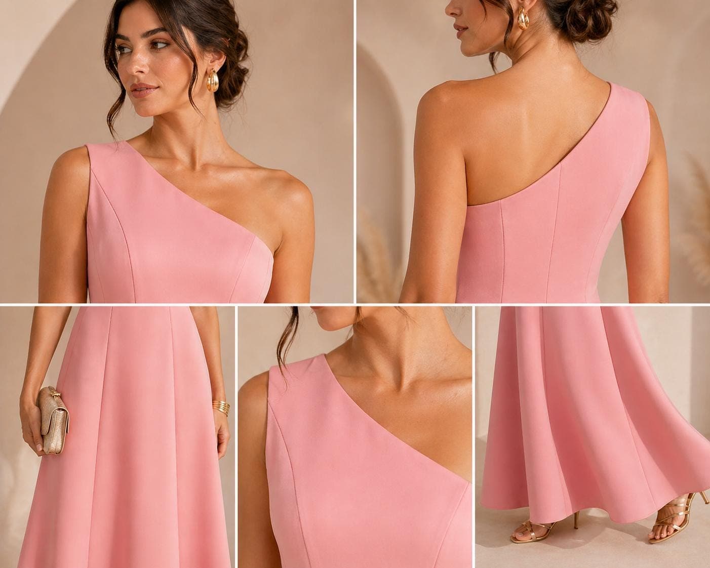 One Shoulder Maxi Dress Sewing Pattern PDF, Asymmetrical Dress Pattern, Elegant Evening Dress, Princess Seam Dress, Women Sewing Pattern - image 3