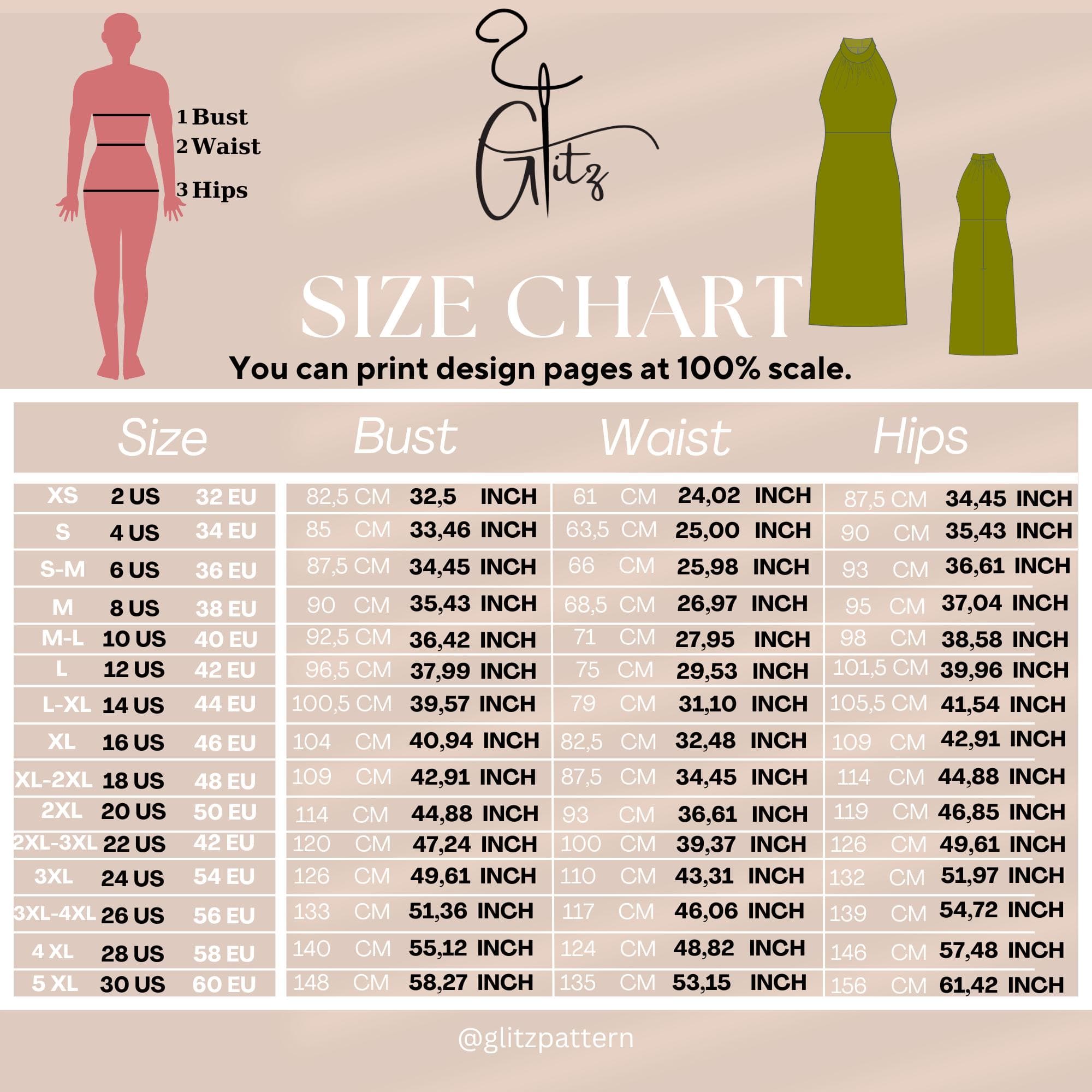 Halter Neck Midi Dress Sewing Pattern PDF, Ruched Bodice Dress, Summer Elegant Dress Pattern, Open Back Dress XS-5XL - image 4