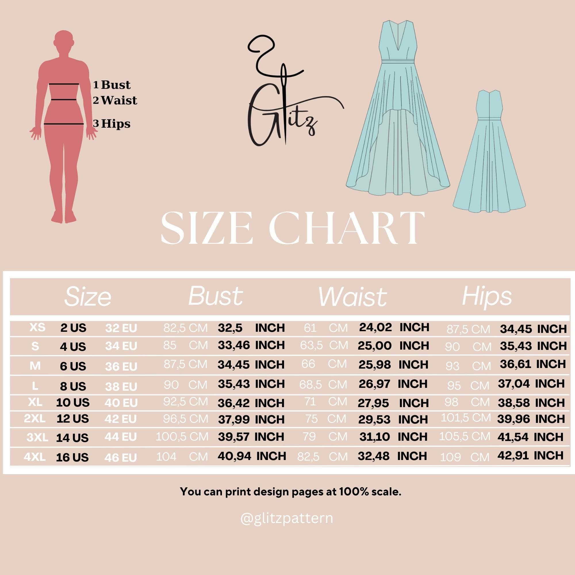 Hi-Low V-Neck Dress Sewing Pattern (PDF) - image 3