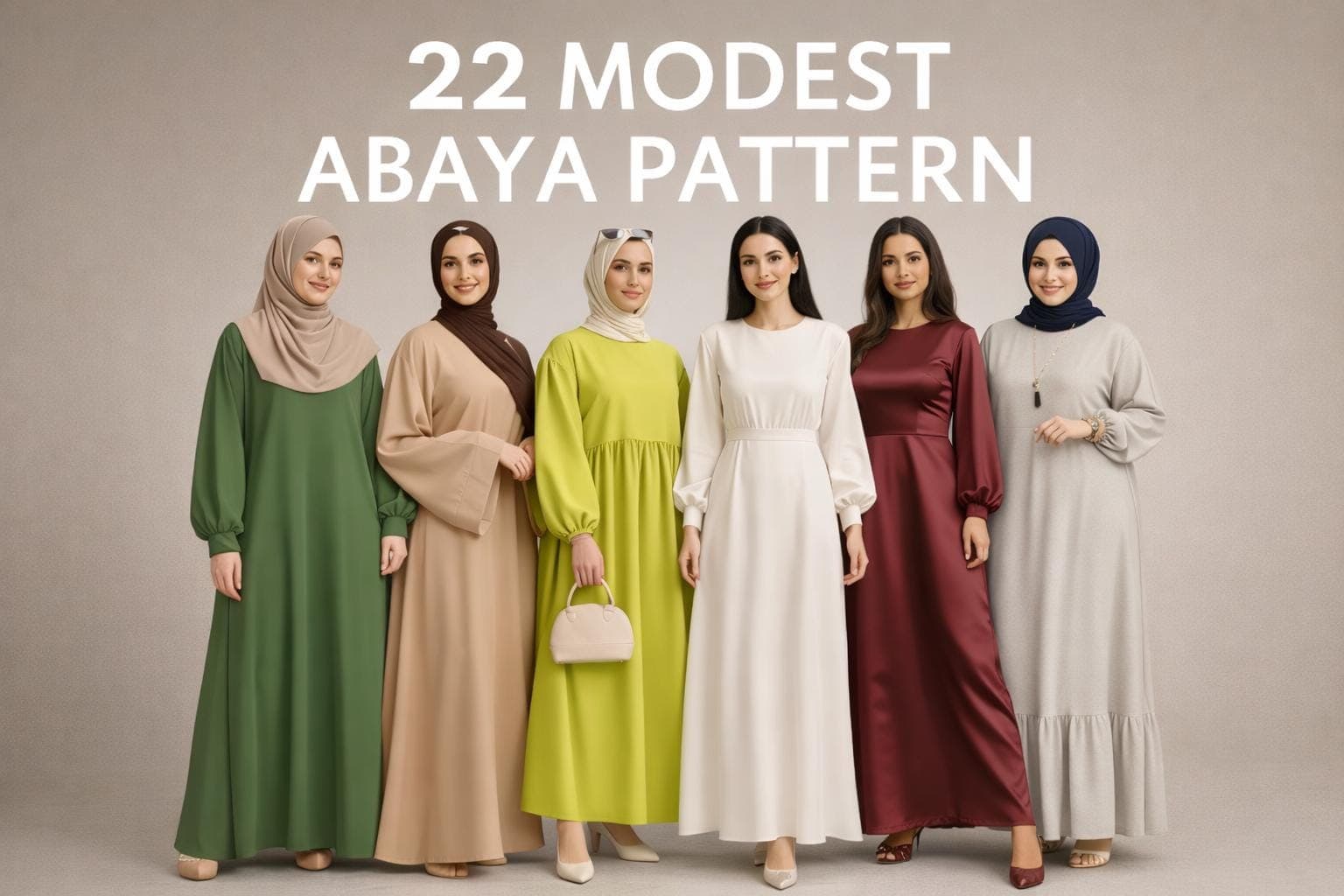 22 Modest Abaya Sewing Pattern Bundle PDF, Maxi Dress Pattern, Muslim Dress Pattern, Long Sleeve Dress Pattern, Instant Download