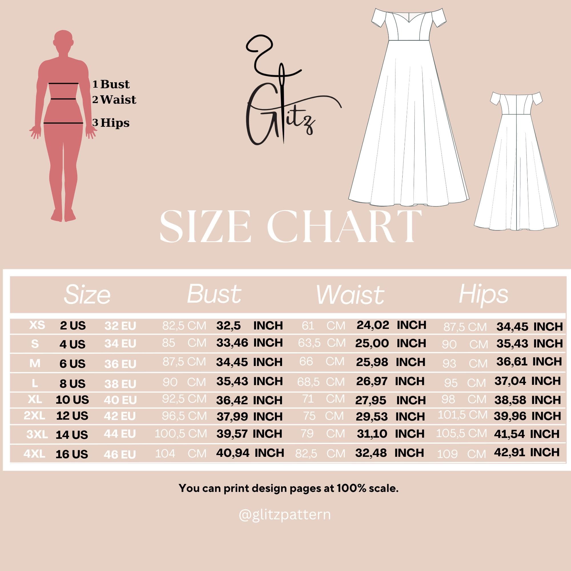 Off Shoulder Dress Sewing Pattern PDF, Sweetheart Neckline Dress, Princess Seam Dress Pattern, Maxi Dress Pattern, Romantic Dress XS-5XL - image 5