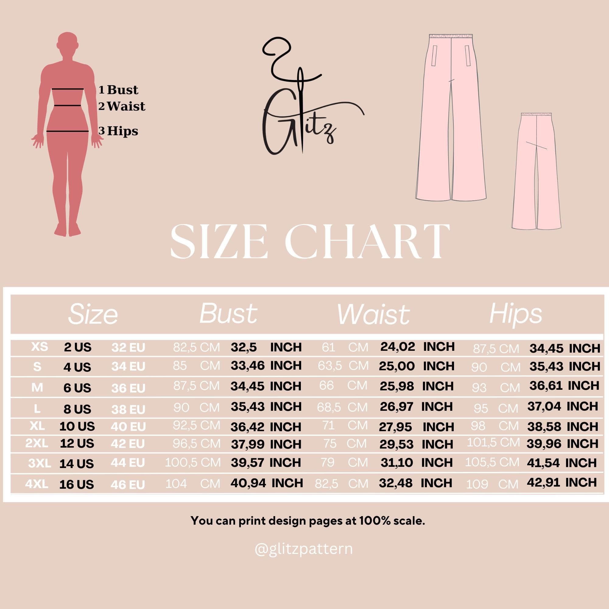 Elastic Waist Pants Sewing Pattern | Wide Leg Linen Trousers (PDF Pattern) - image 4