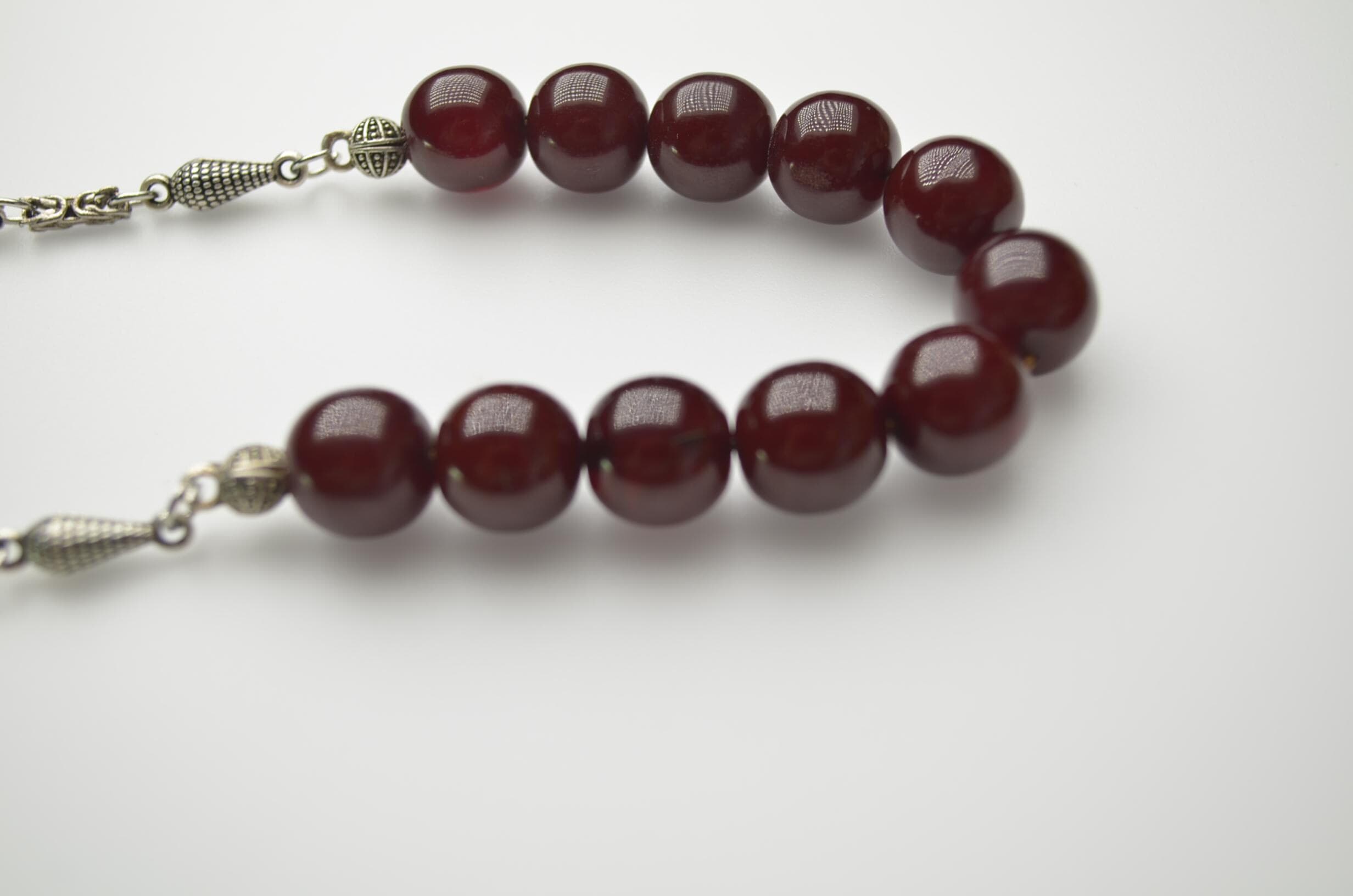 Cylindrical Pressed Amber Prayer Beads, Muslim Tasbeh, Rosary, Tesbih, Dua Tespih, Amber, Christian Prayer Beads, Pocket Rosary, Men's Gift, - image 5