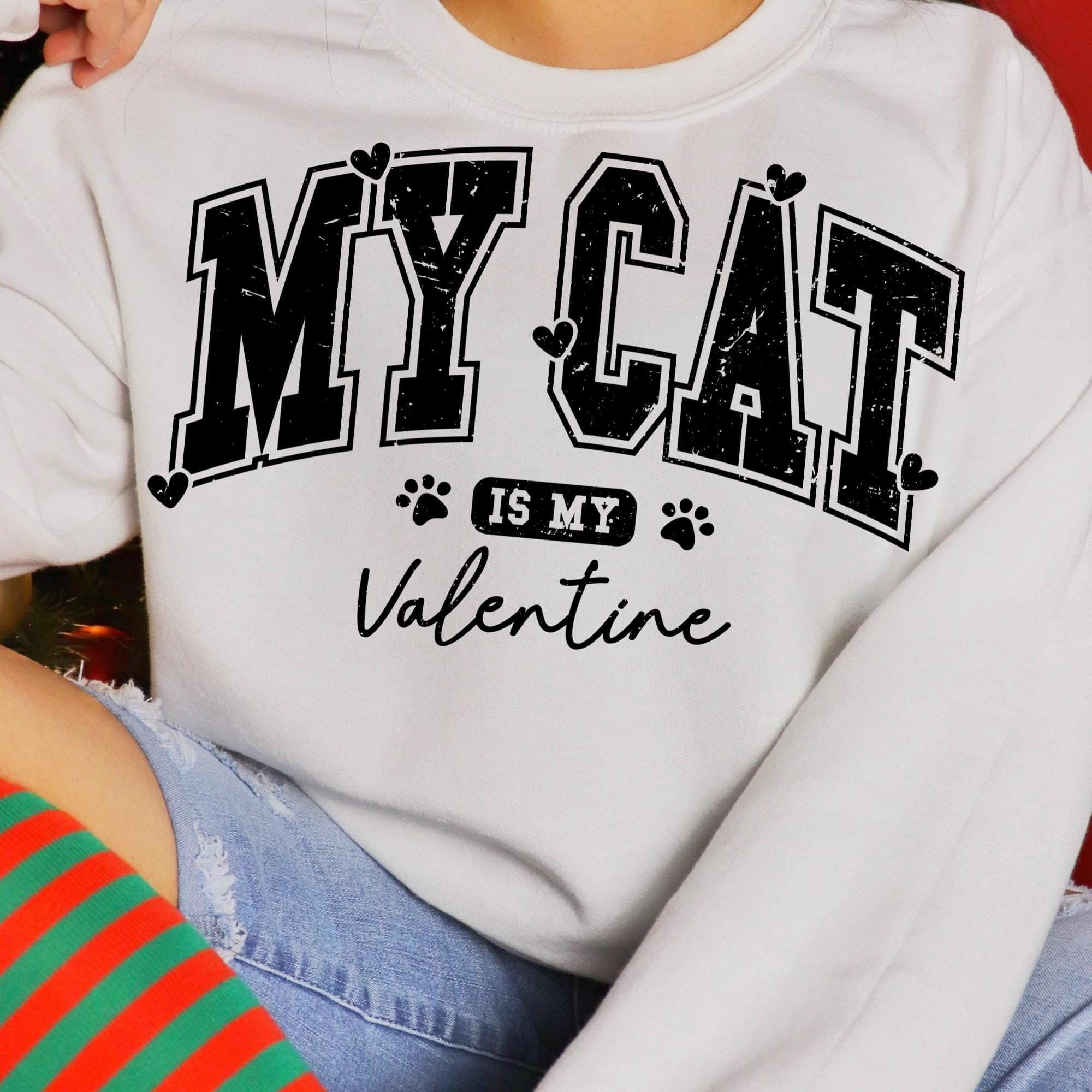 Cat Valentine PNG | Cat Valentine’s Day Design | Cat Lover Gift Sublimation Digital File | Cat Mom Svg PNG | Cat lover SVG - Cat Valentine