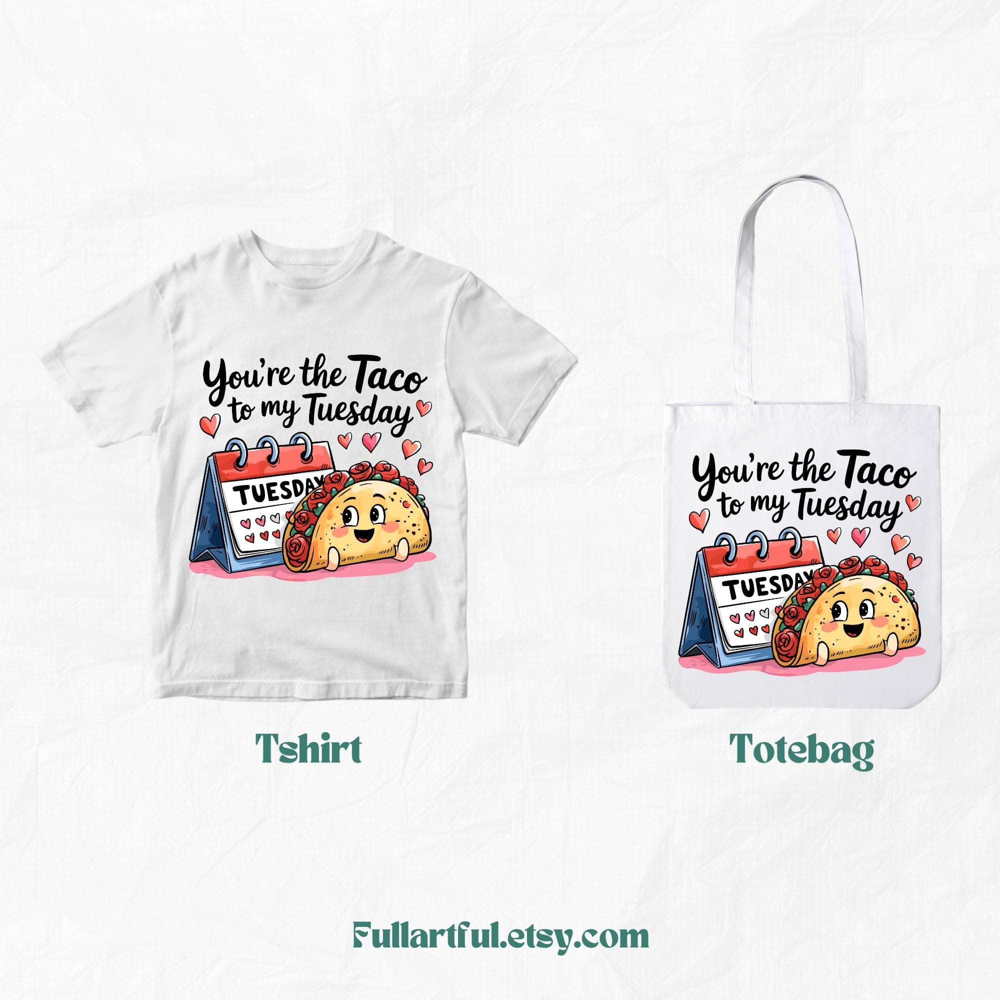 Cute Valentine’s Day SVG - You’re The TACO To My Tuesday PNG | Couples Matching Clipart | Digital Download - image 5