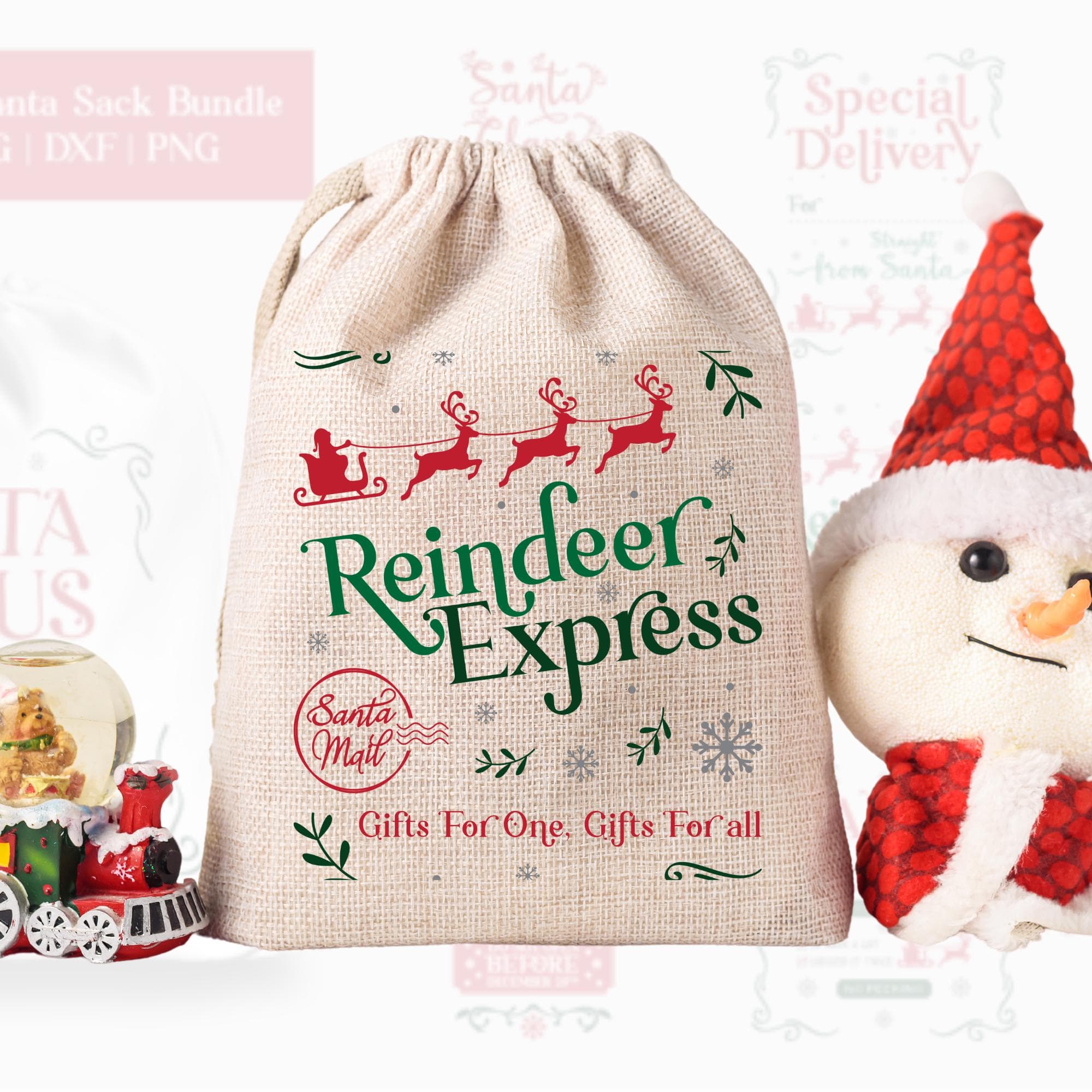 Santa Sacks SVG Bundle - Christmas Delivery Designs for Bags & Tags - North Pole Express SVGs - Christmas Gift Sack Designs