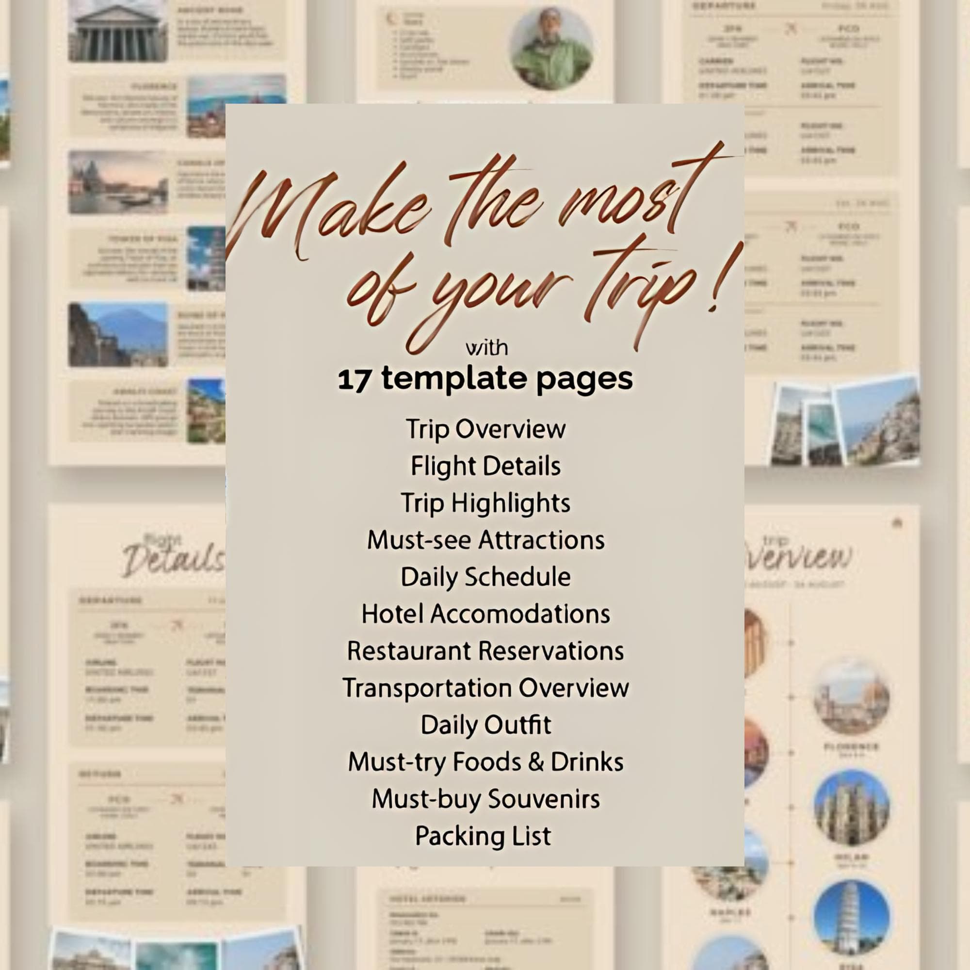 "Never miss a flight with our streamlined Flight Details page! Track departure times, airline info, and booking references all in one editable Canva template. Ideal for frequent travelers and travel agents alike!"