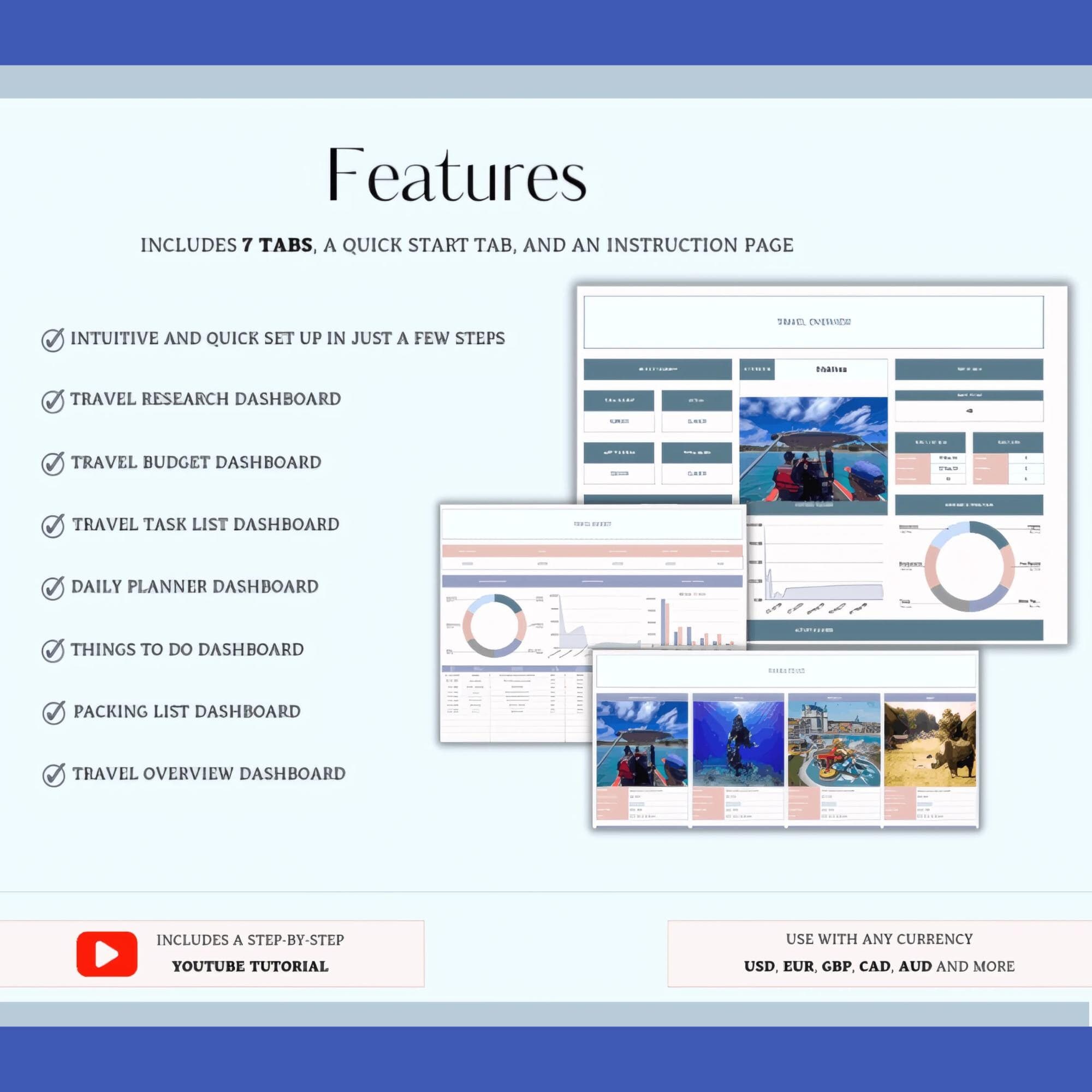 Ultimate Travel Planner | Excel & Google Sheets | Travel Budget, Itinerary, Vacation Organizer - image 3