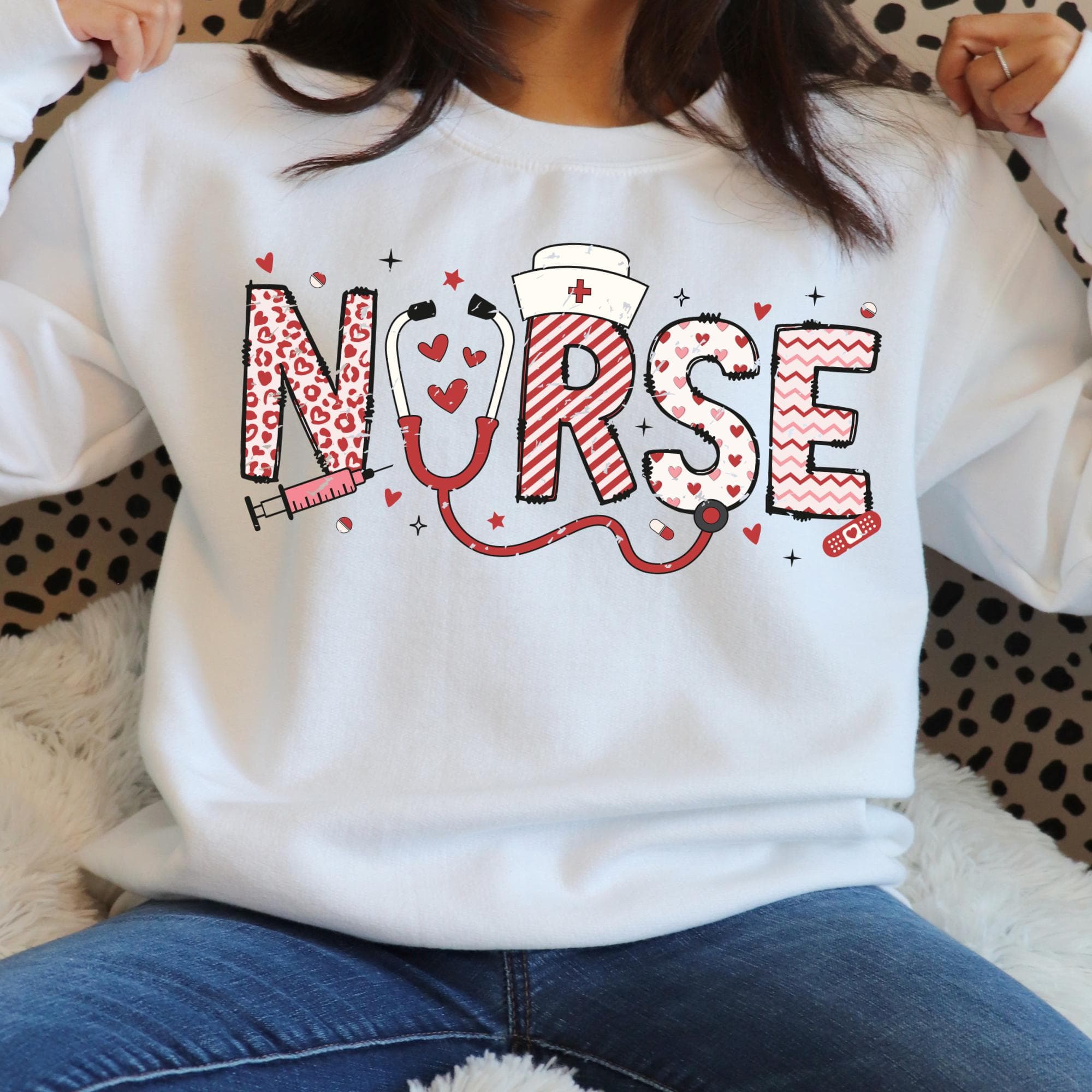 Nurse Life Clipart, Cute Nurse PNG | Heart and Stethoscope Design | Nurse valentine PNG | Bow PNG, Valentine's Gift for Nurses - image 4