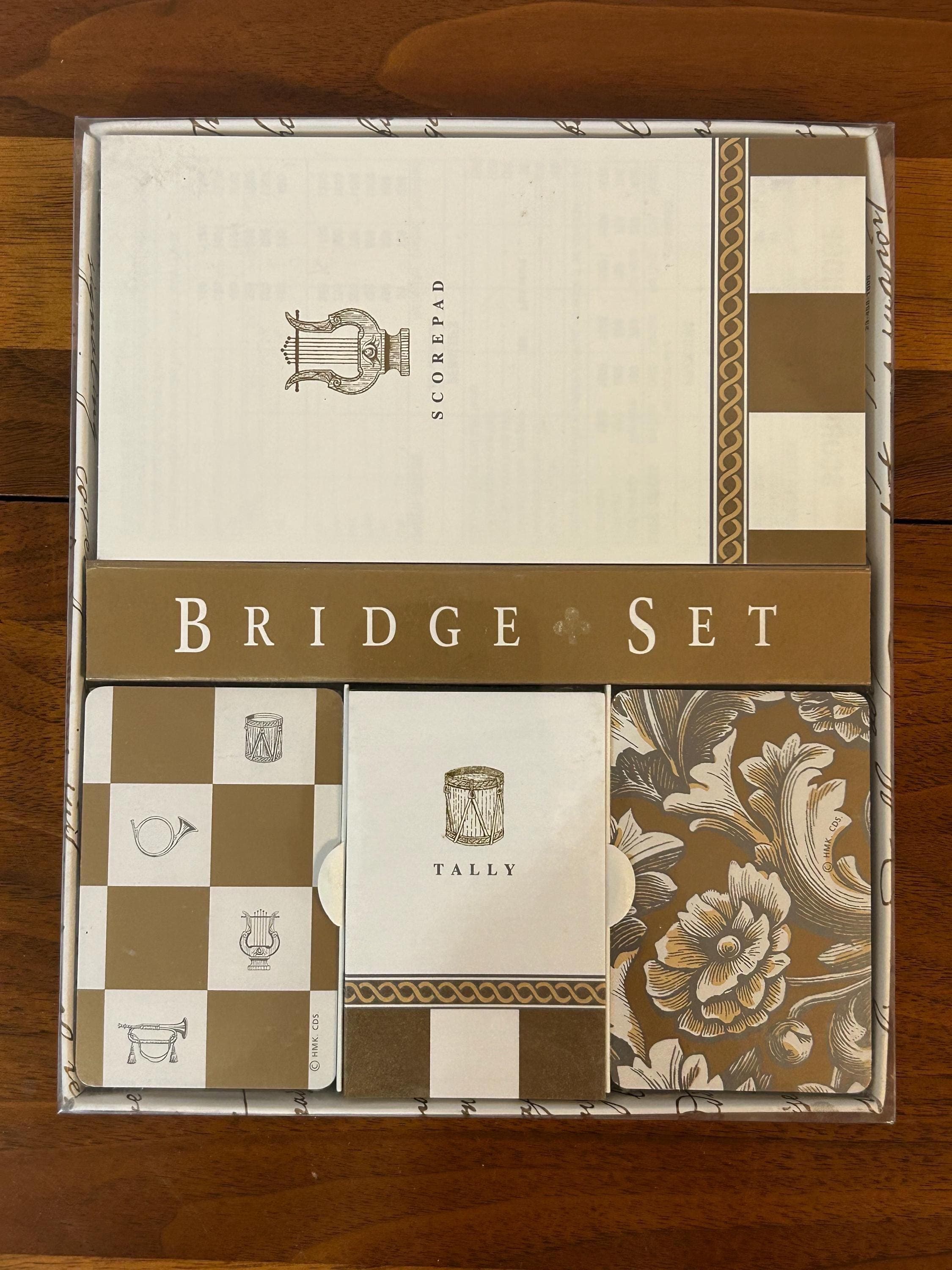 Vintage Bridge Gift Set - Cards Score Pad Tally Pad Complete
