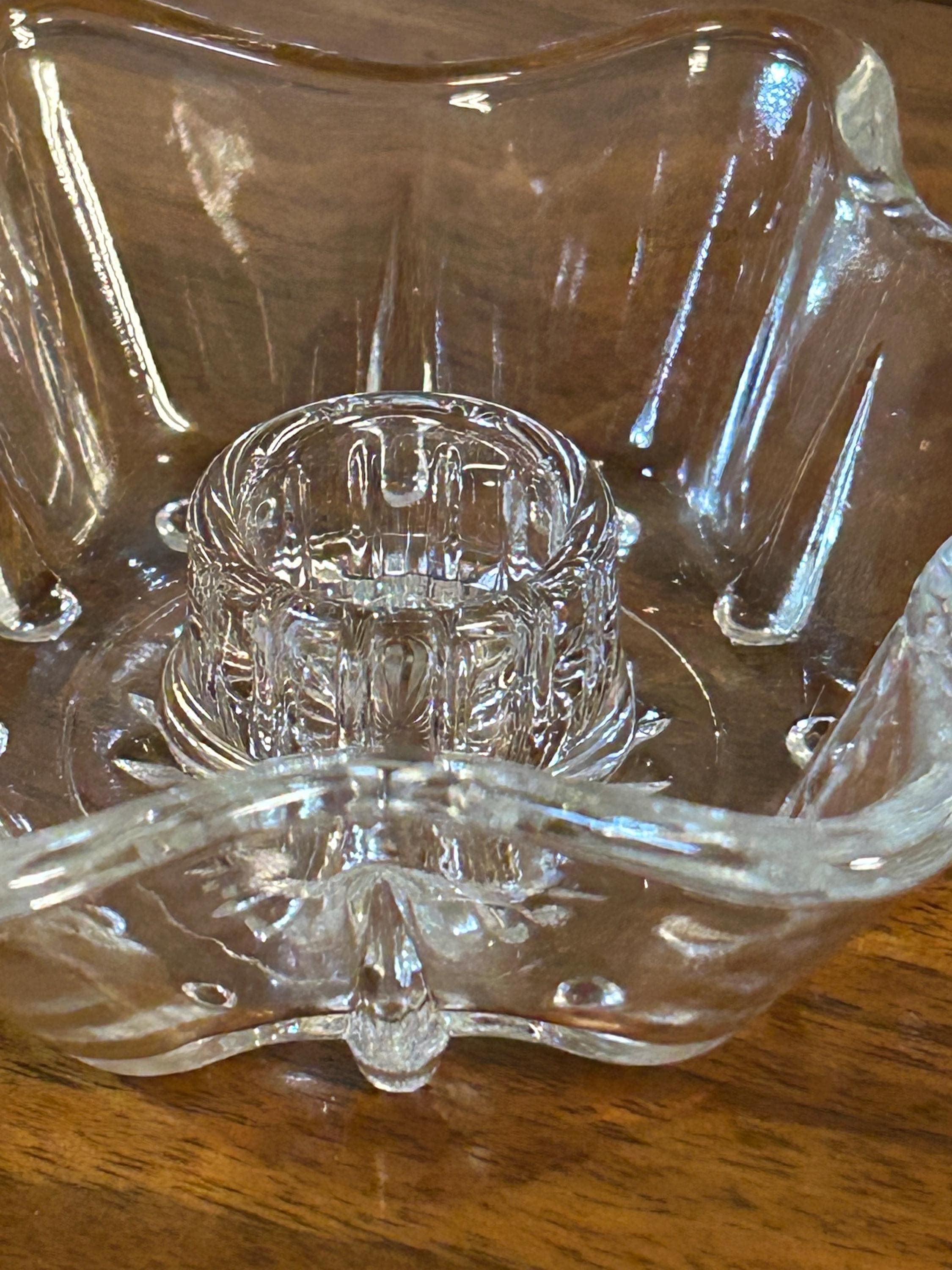 Vintage Glass Star Candleholders, 4 1/2" Wide - Set of 2, rounded corners