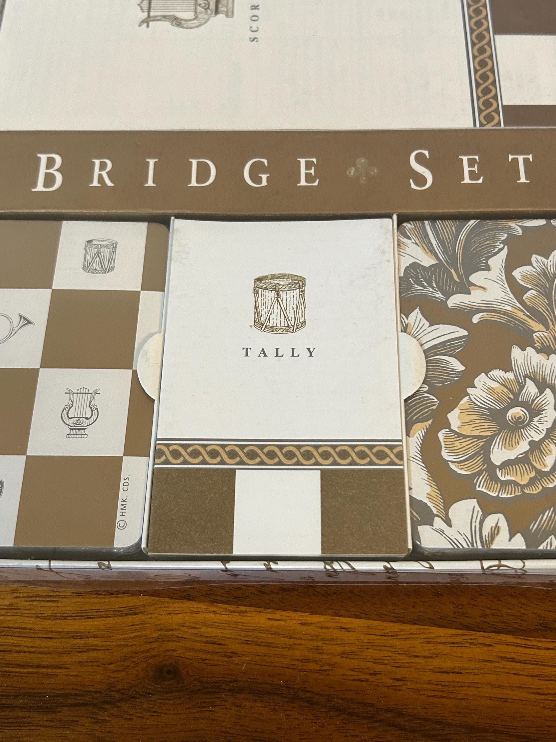 Vintage Bridge Gift Set - Cards Score Pad Tally Pad Complete