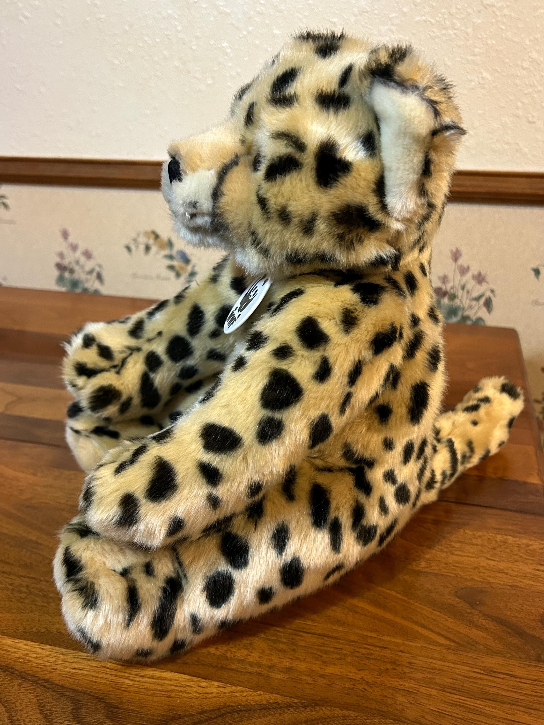 Vintage WWF Cheetah Plush Stuffed Animal with Original Panda Tag Wildlife Fund