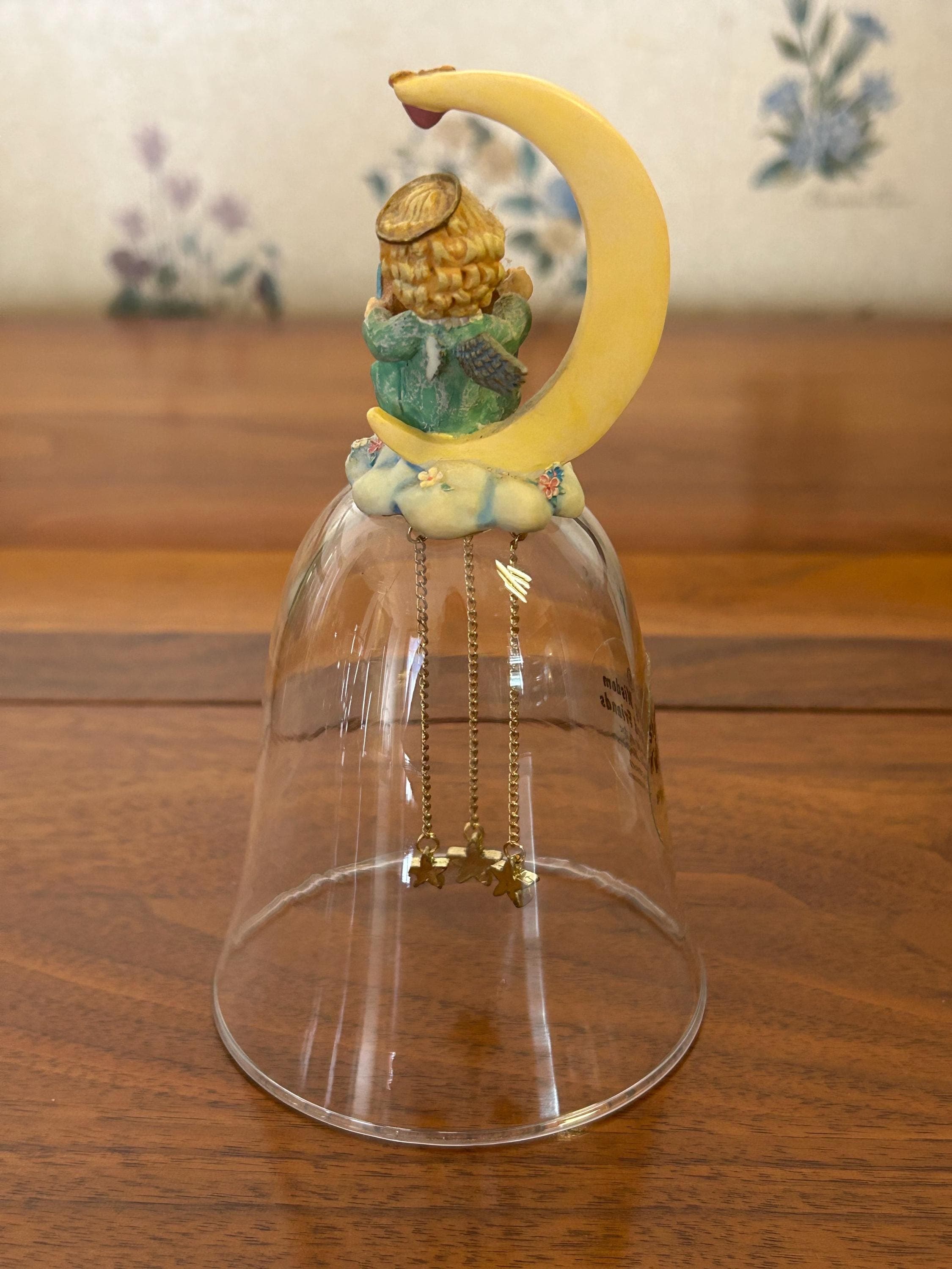 Vintage Bradford Exchange Glass Bell - Sharing Wisdom with Good Friends 1996