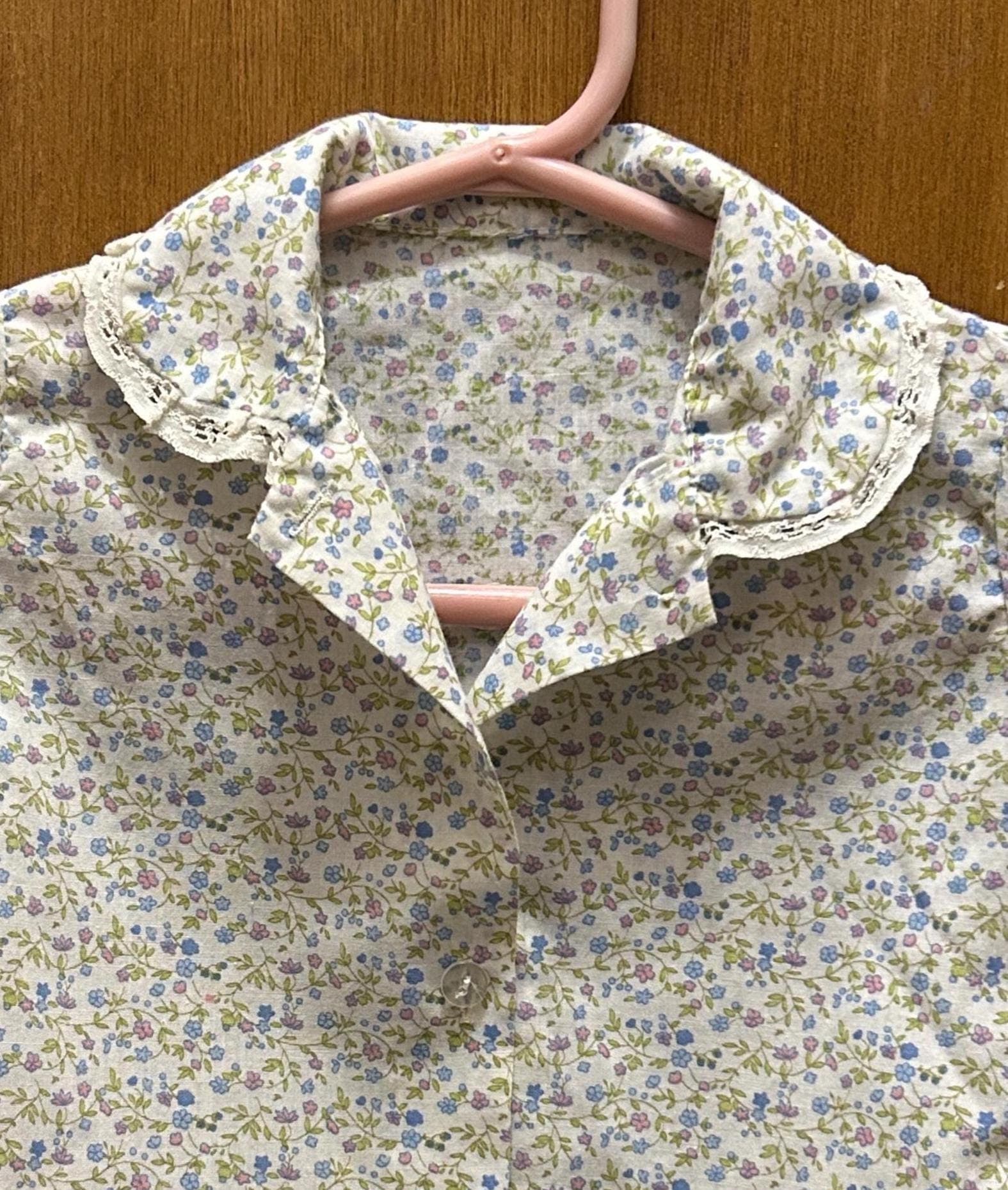 Vintage Baby Floral Shirt 6 Months - Handmade Style Button Front Top